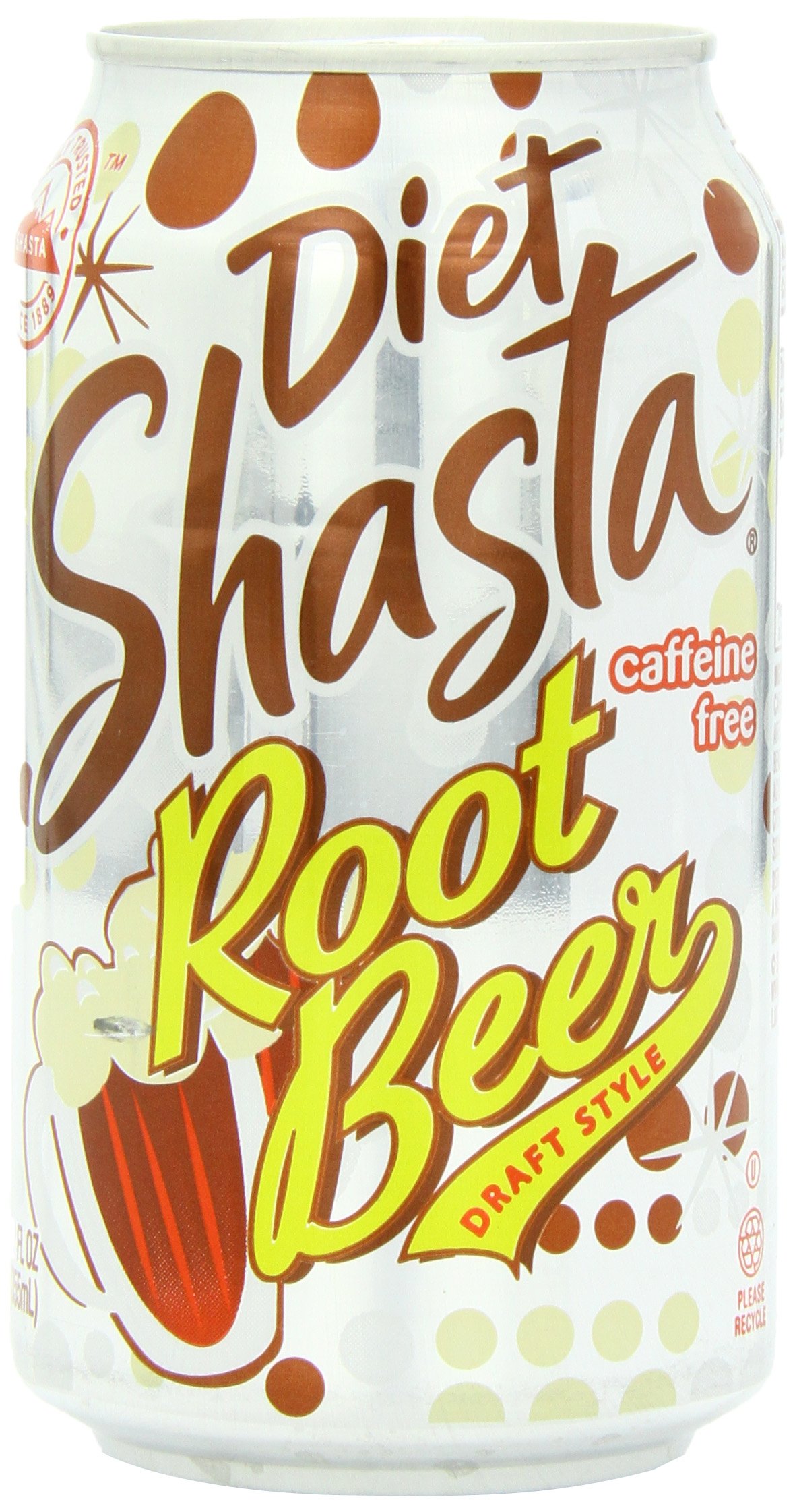 Shasta Diet Root Beer Soda - 12 Fl Oz Cans (Pack of 24) | Low Calorie Soft Drink | Perfect for Parties, BBQs & Family Gatherings