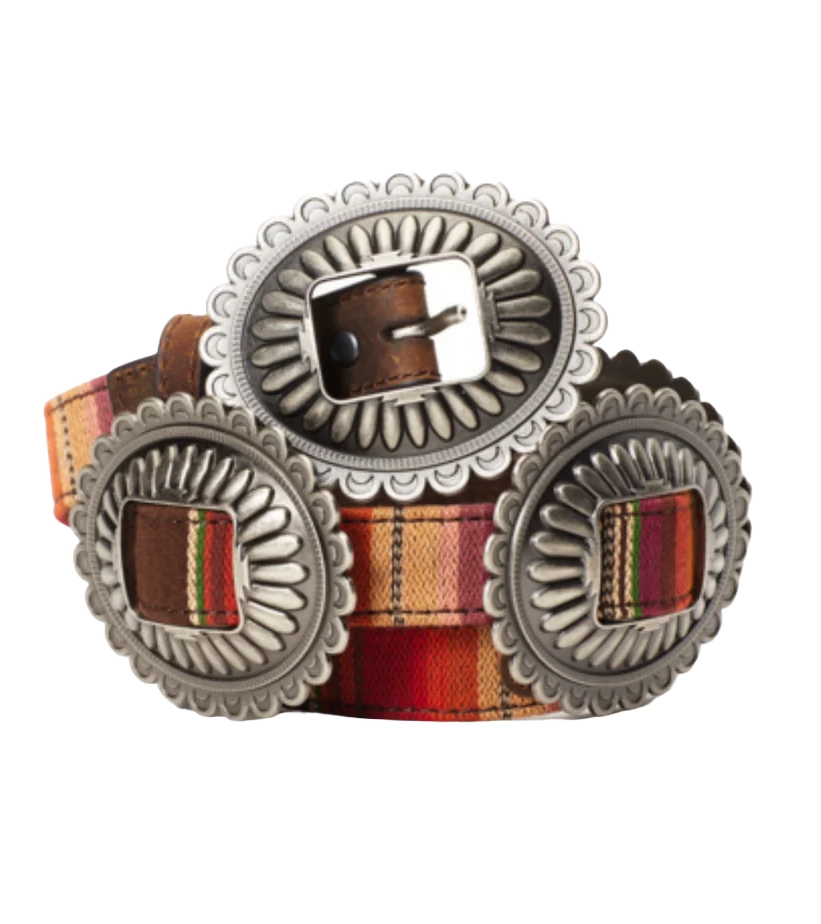 Ariat Women's Serape Concho Belt - Western Style Leather Belt with Silver Conchos for Cowgirl Fashion | Perfect for Rodeo, Country Concerts & Western Outfits