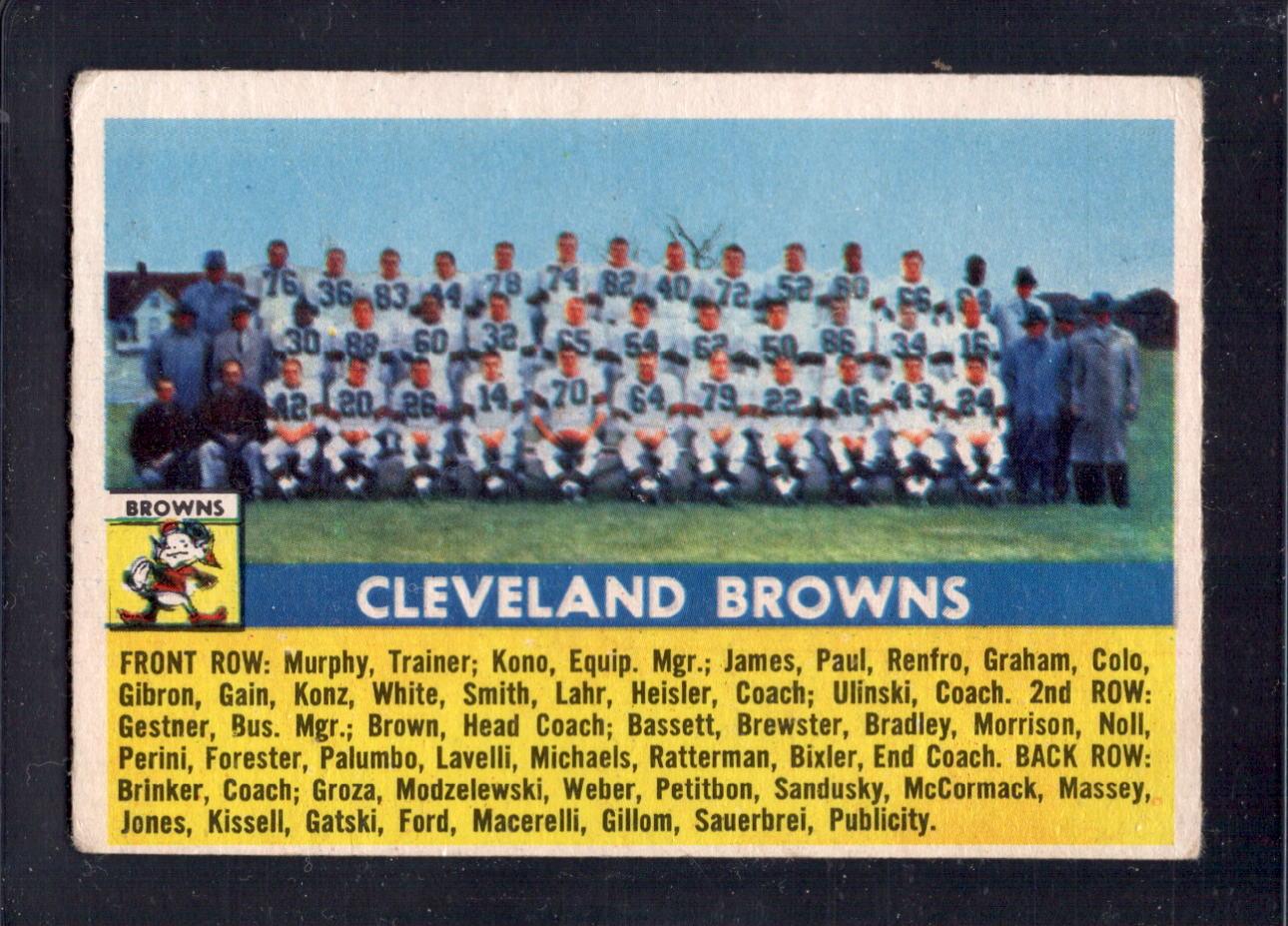 1956 Topps #45 Cleveland Browns Team Photo Vintage Football Trading Card - Perfect for Collectors, Sports Memorabilia Displays & NFL Fan Gifts