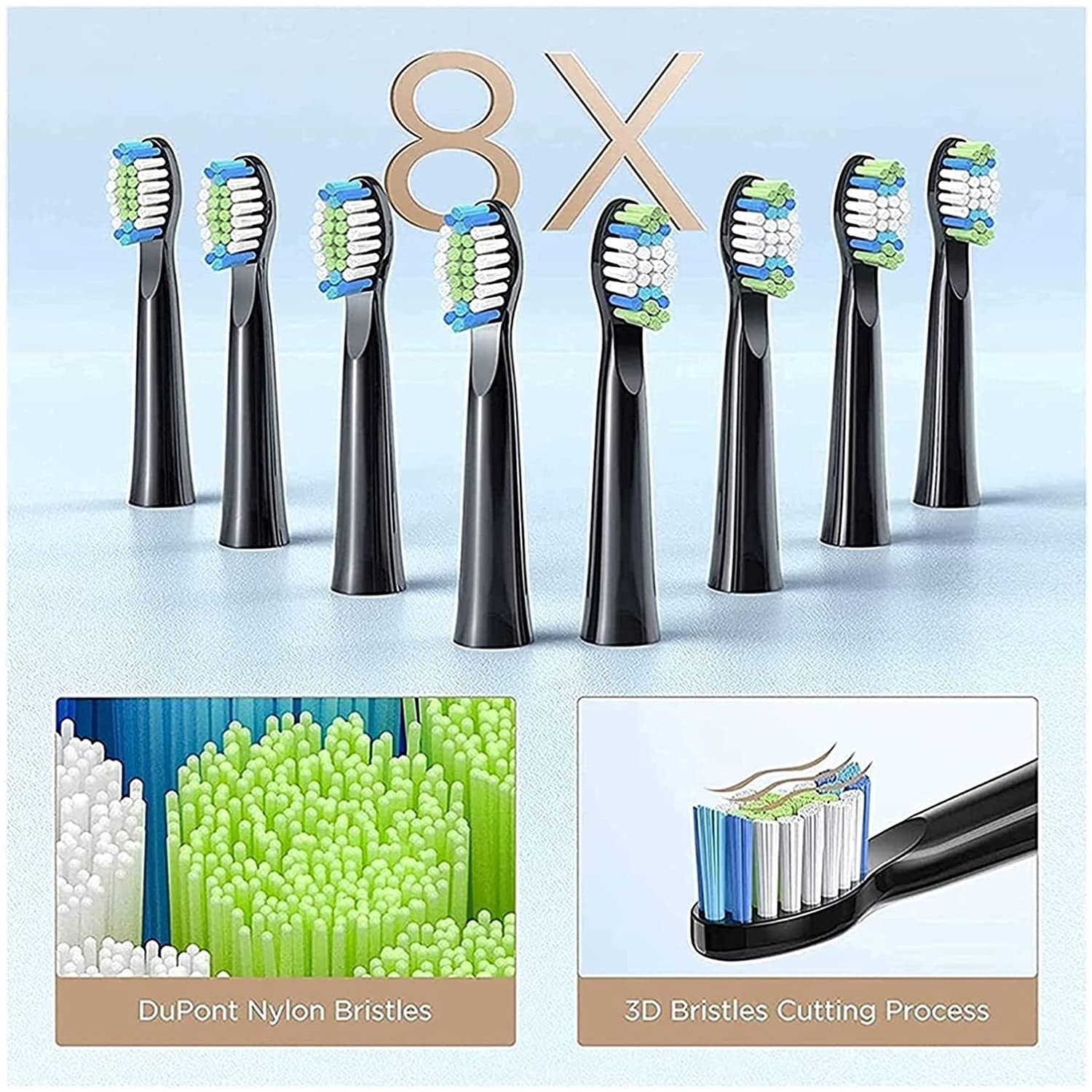 Rechargeable Electric Toothbrush for Adults with 8 Brush Heads & 5 Cleaning Modes - Whitening, Sensitive, Gum Care - Perfect for Travel & Daily Oral Hygiene