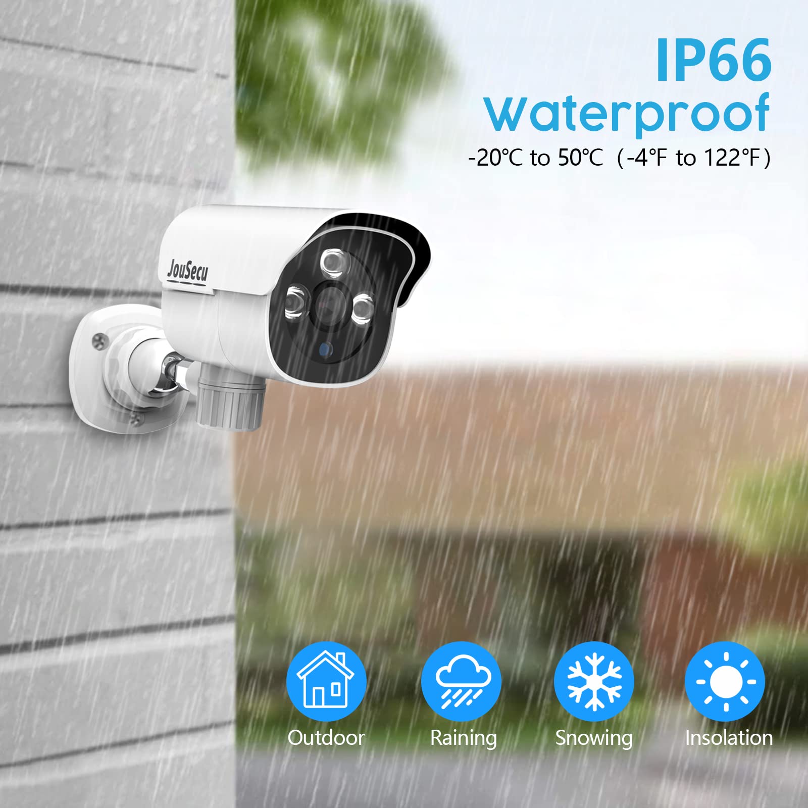 5MP PoE Bullet Security Camera - Waterproof for Outdoor & Indoor Use - Compatible with Jousecu PoE NVR System (N2441/N2440/N2482) - Ideal for Home, Office & Business Surveillance