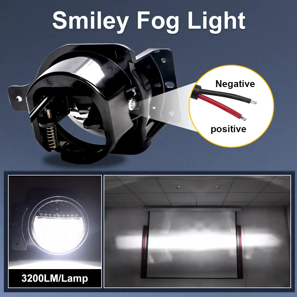 7 LED King Kong Headlight + 9 Headlight Bracket + 4 Smile Fog Light Kit for Jeep Wrangler JL (2018-2023) - Off-Road Adventure & Night Driving Upgrade