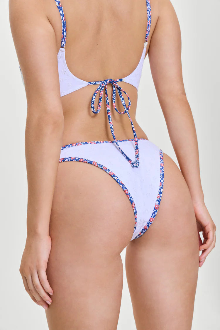 Dove Bikini Bottom - Floral Lace Trim Women's Swimwear for Beach & Pool | Summer Vacation & Tropical Getaway