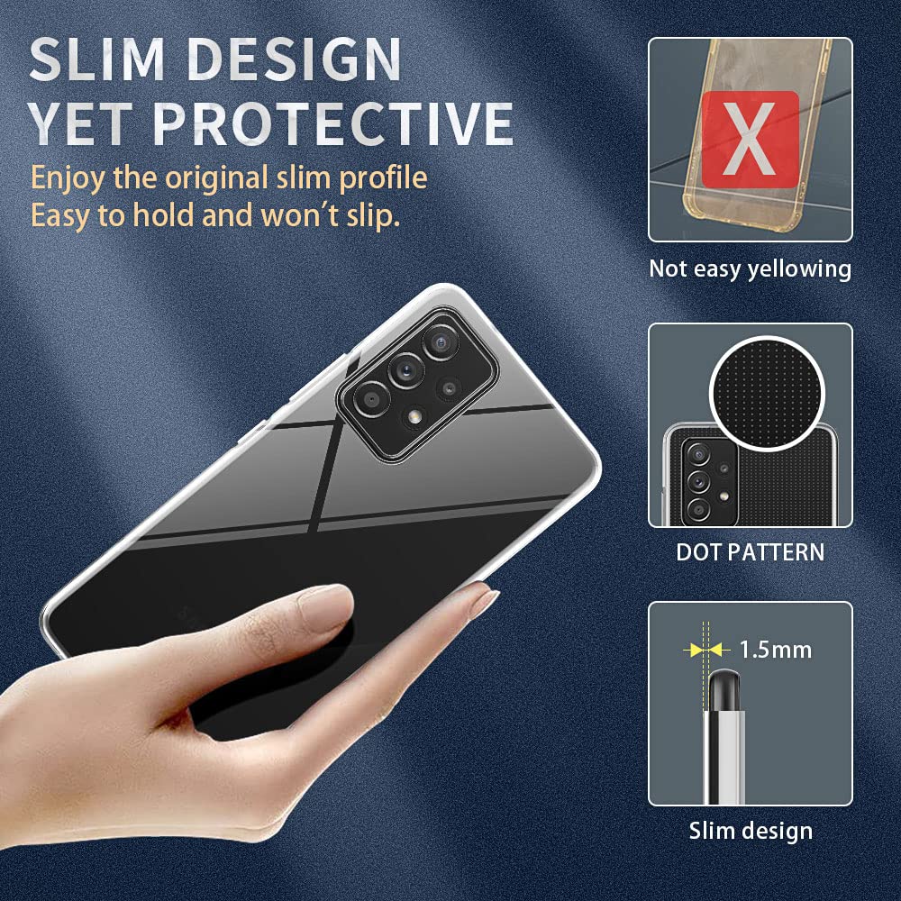 Crystal Clear Samsung Galaxy A23 5G Case - Soft Slim Fit Transparent TPU Protective Cover | Shockproof & Anti-Scratch | Perfect for Everyday Use, Work & Travel