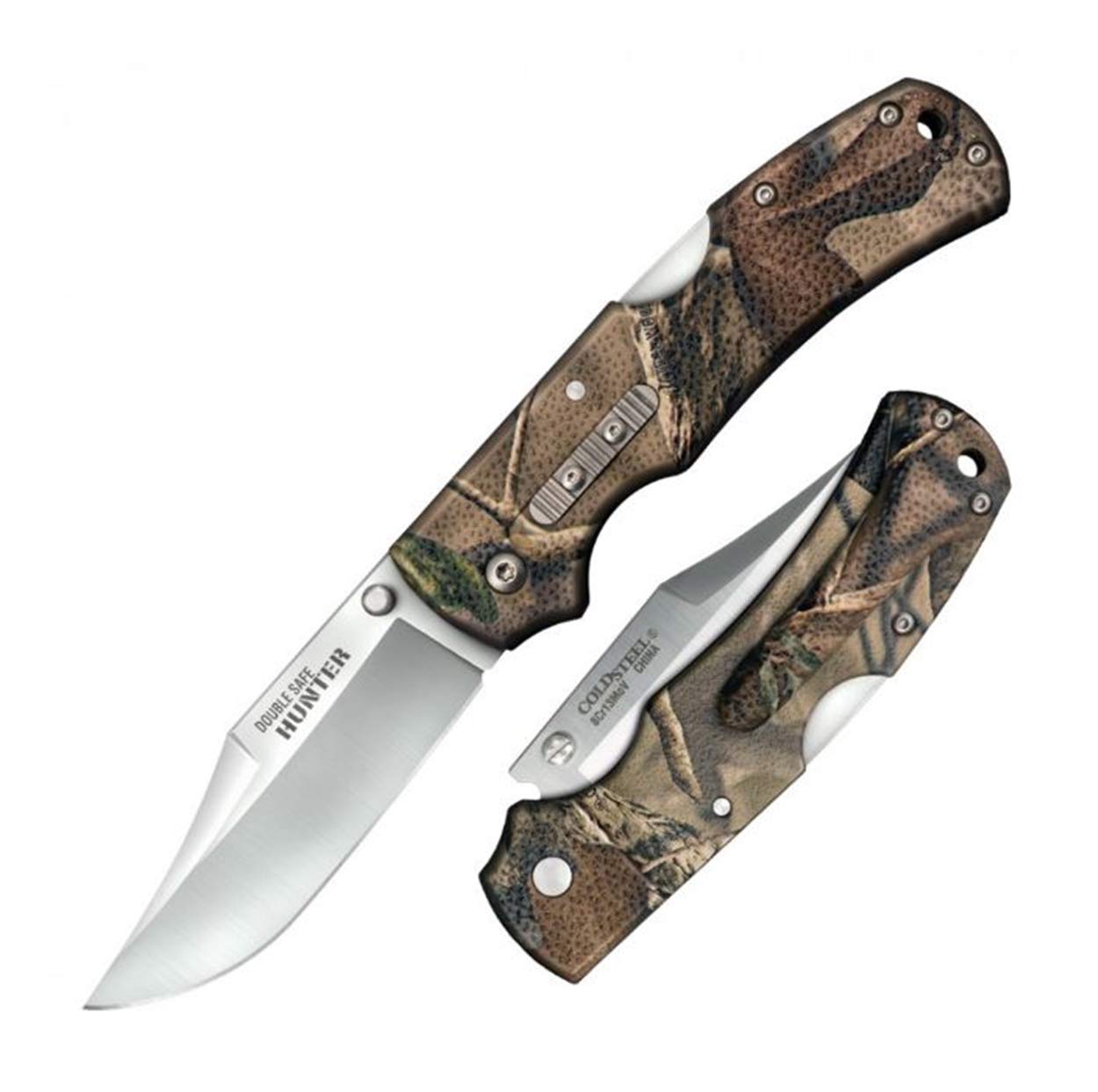 Cold Steel Double Safe Hunter Folding Knife - Rocker Lock & Secondary Safety Mechanism - Camouflage Design - Outdoor Hunting, Camping & Survival Gear