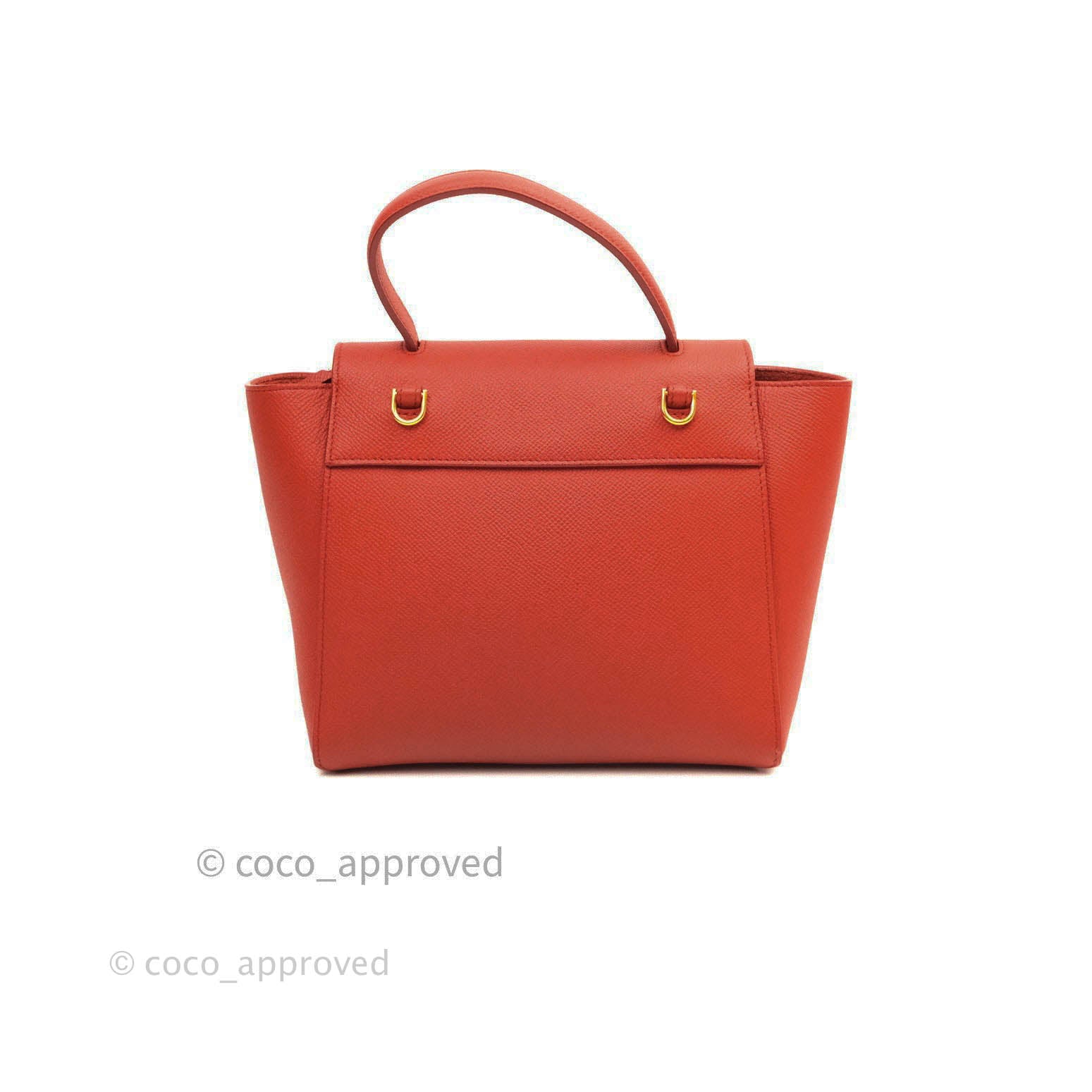Celine Nano Belt Bag in Grained Calfskin Leather - Red with Gold Hardware | Crossbody Purse for Women, Everyday Luxury Handbag for Work & Social Events