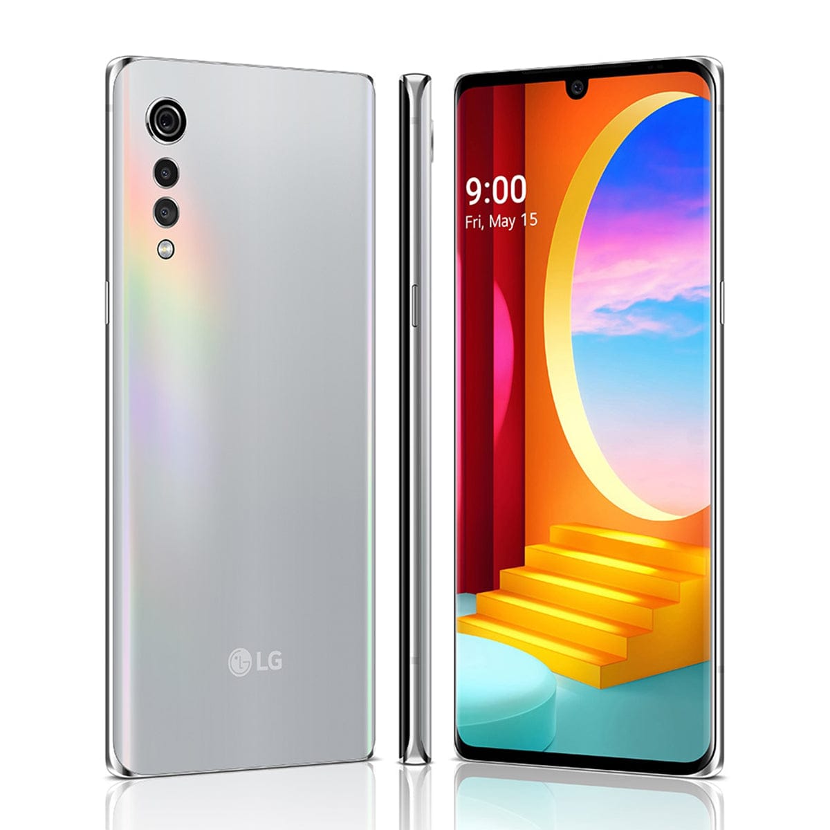 LG VELVET 128GB Smartphone (White/Pink) - T-Mobile GSM Unlocked, Dual SIM, 6.8