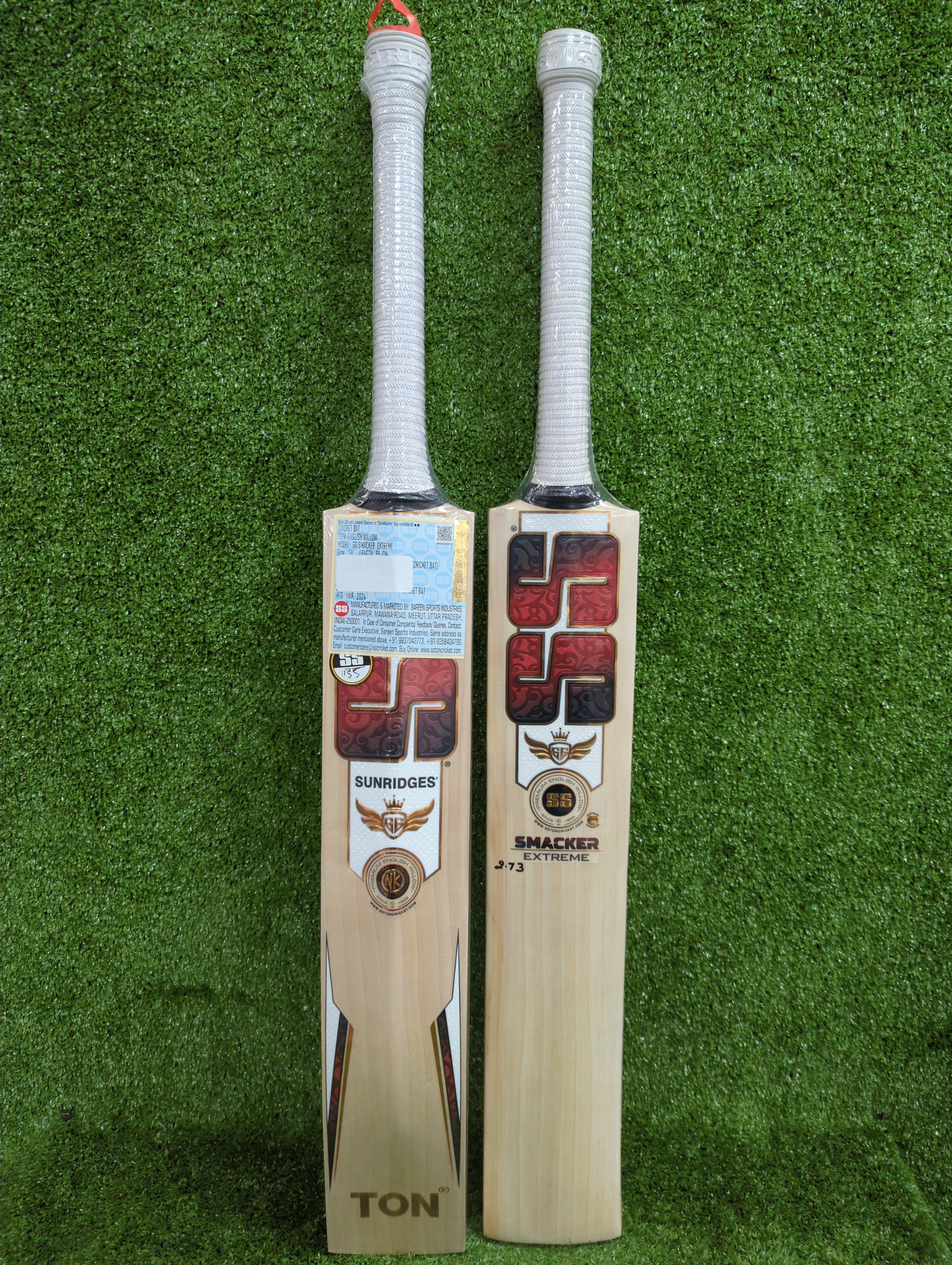 Premium SS GG Smacker Extreme English Willow Cricket Bat - High Performance for Professional & Amateur Players - Perfect for Matches, Training & Backyard Games