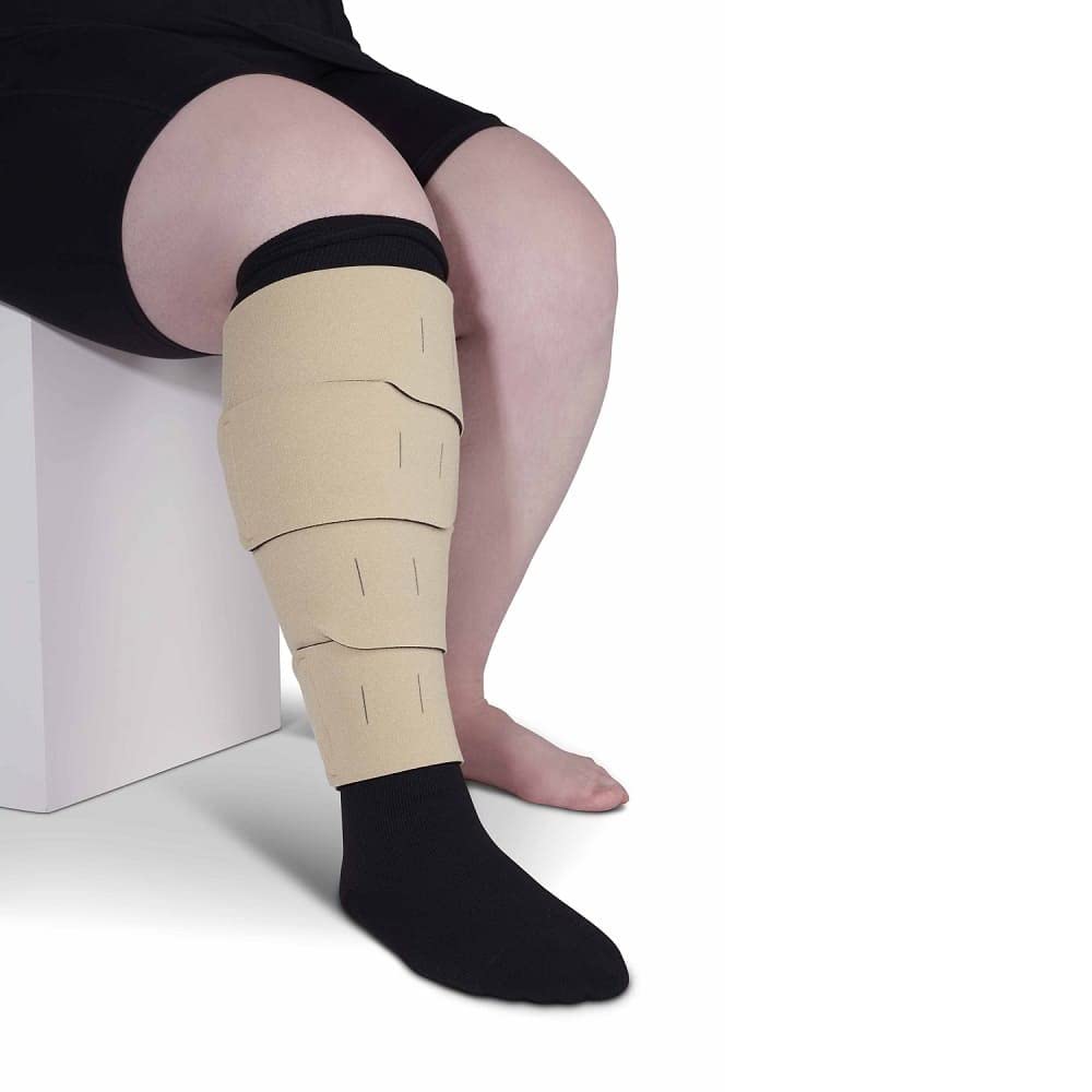 CircAid Juxtalite HD Adjustable Lower Leg Compression Wrap for Men & Women – Breathable Support Garment for Improved Circulation with Flexible Hood & Loop Straps – Ideal for Lymphedema, Swelling & Post-Surgery Recovery
