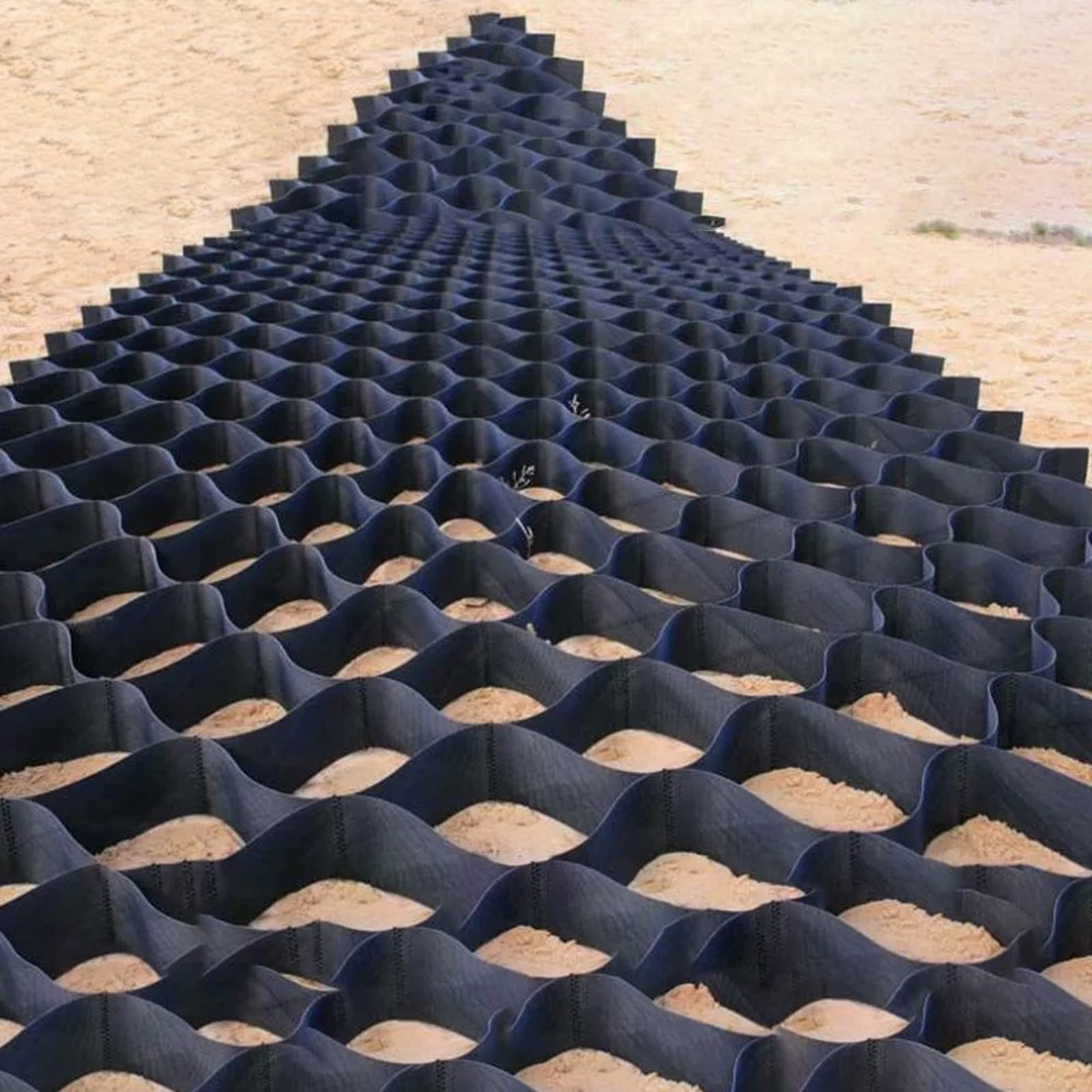 Heavy Duty Geogrid Ground Stabilizer for Landscaping & Driveways - 10ft/13ft/16.5ft/20ft Pea Gravel Retaining Wall Grid - Permeable Pavement Reinforcement for Gardens, Patios & Erosion Control