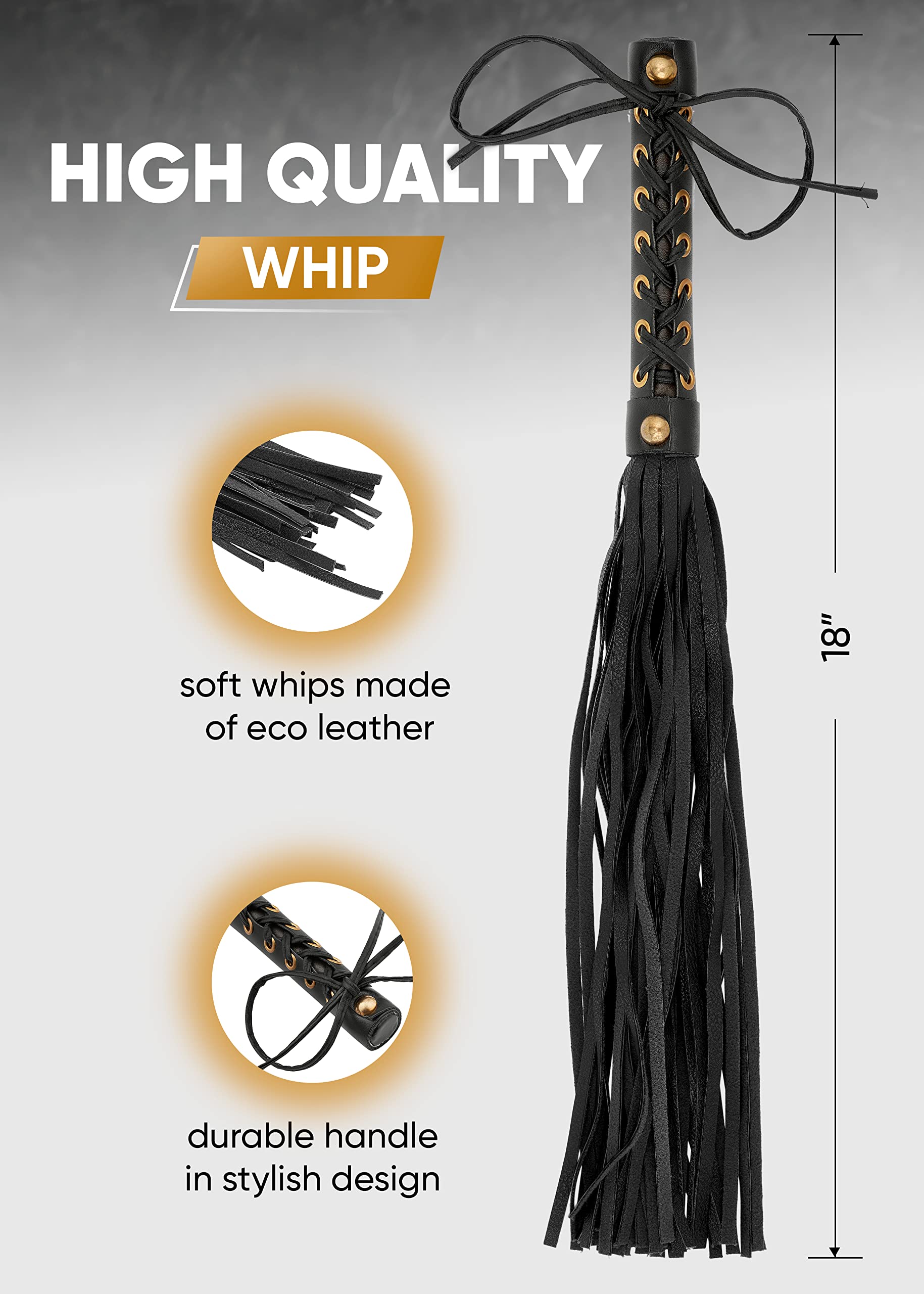 Premium RIDIN Whip - Sensual Adult Crop Flogger for BDSM Play, SM Paddles & Fetish Toys - Perfect for Couples Bondage, Spanking & Sensual Exploration - Bedroom Accessories for Enhanced Intimacy & Role Play Scenes