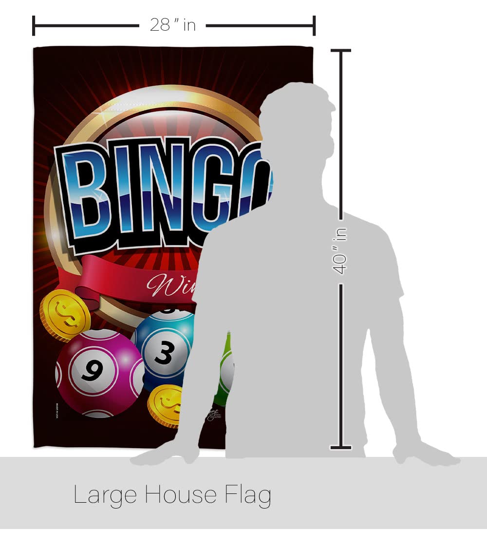 Breeze Decor Bingo House Flag Set 28x40 with Pole - Outdoor Garden Decor