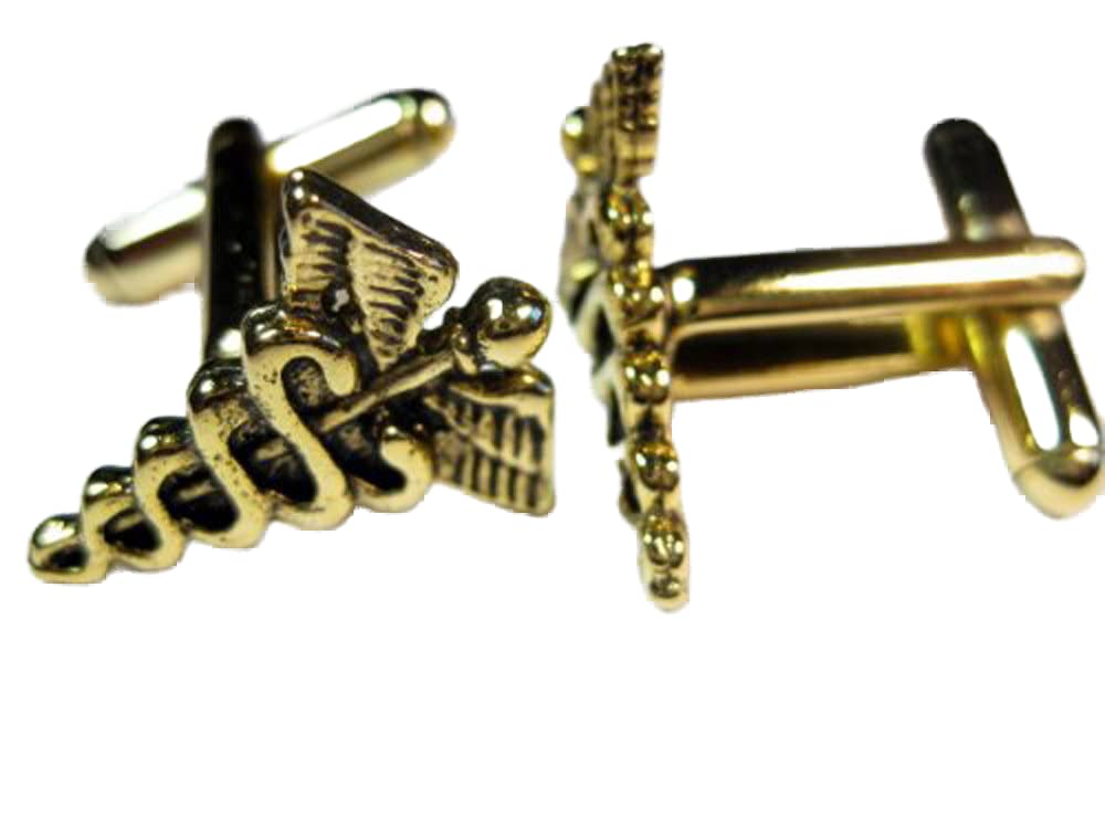 24K Gold Cufflinks for Medical Professionals - Elegant Classic Design for Doctors & Nurses - Perfect for Weddings, Graduations & Formal Events