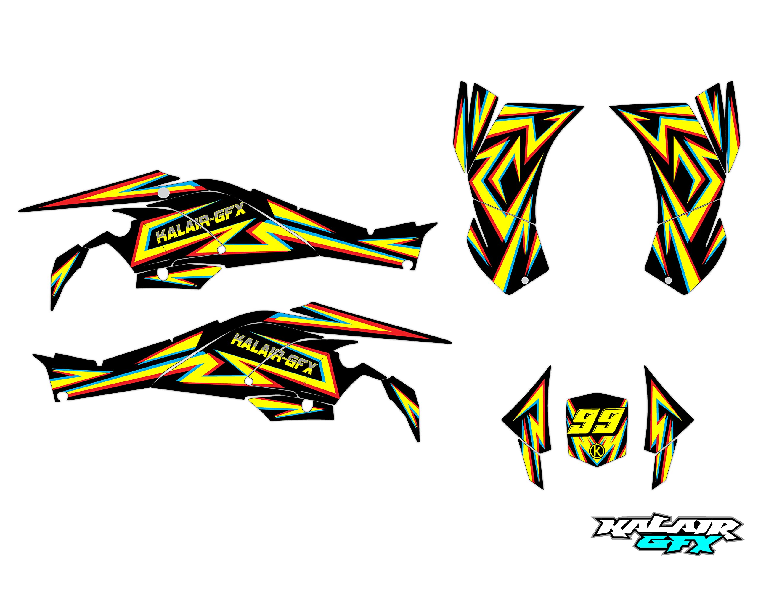 Can-Am DS 450 (2008-2015) Vizion Series Yellow 16 Mil ATV/UTV Custom Racing Graphics Stickers Decals Kit - High Performance Vinyl Wrap for Off-Road & Motocross Racing