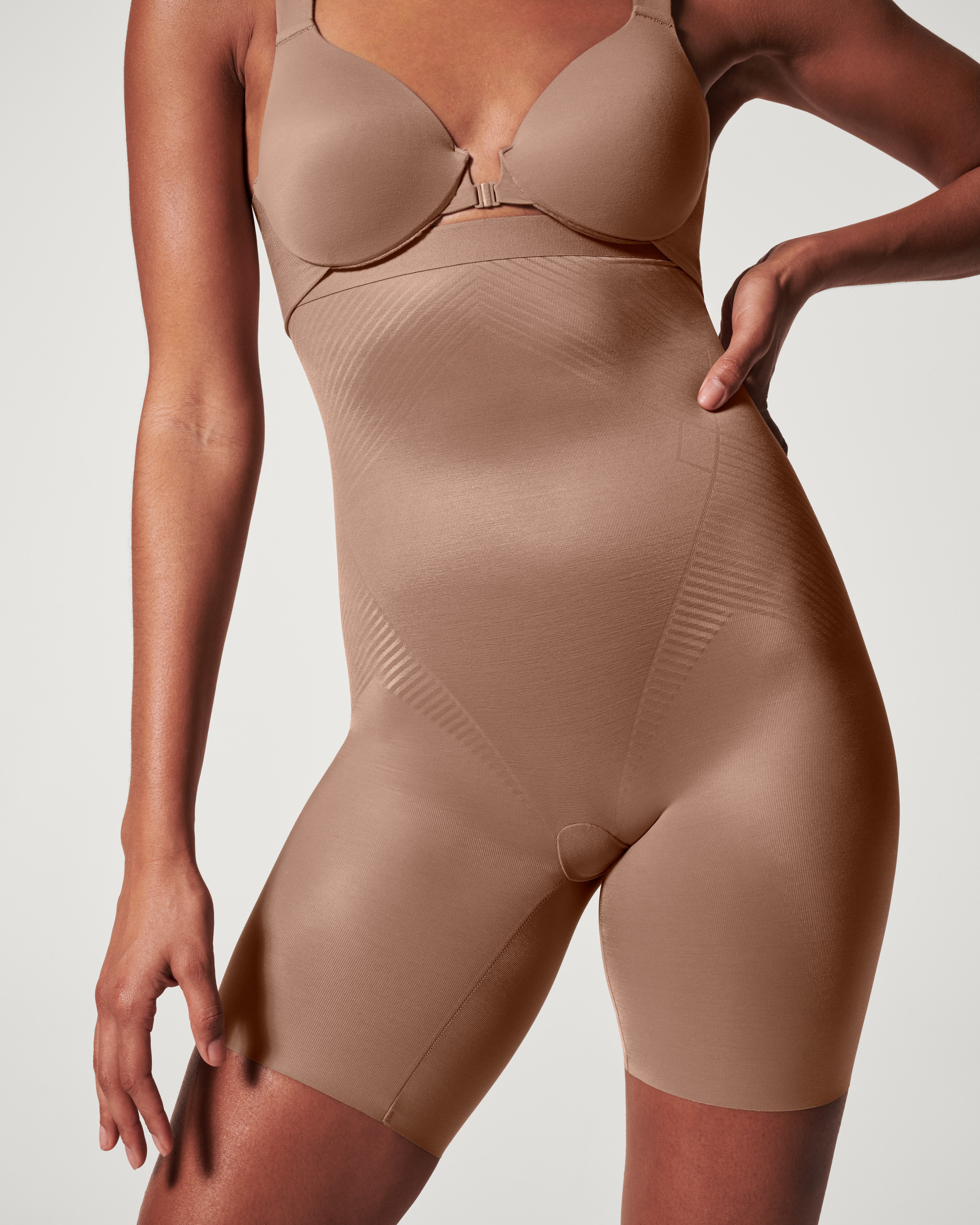 SPANX Shapewear Invisible High Waisted Mid Thigh Shorts - Slimming Body Shaper for Women | Perfect for Dresses, Work & Everyday Wear