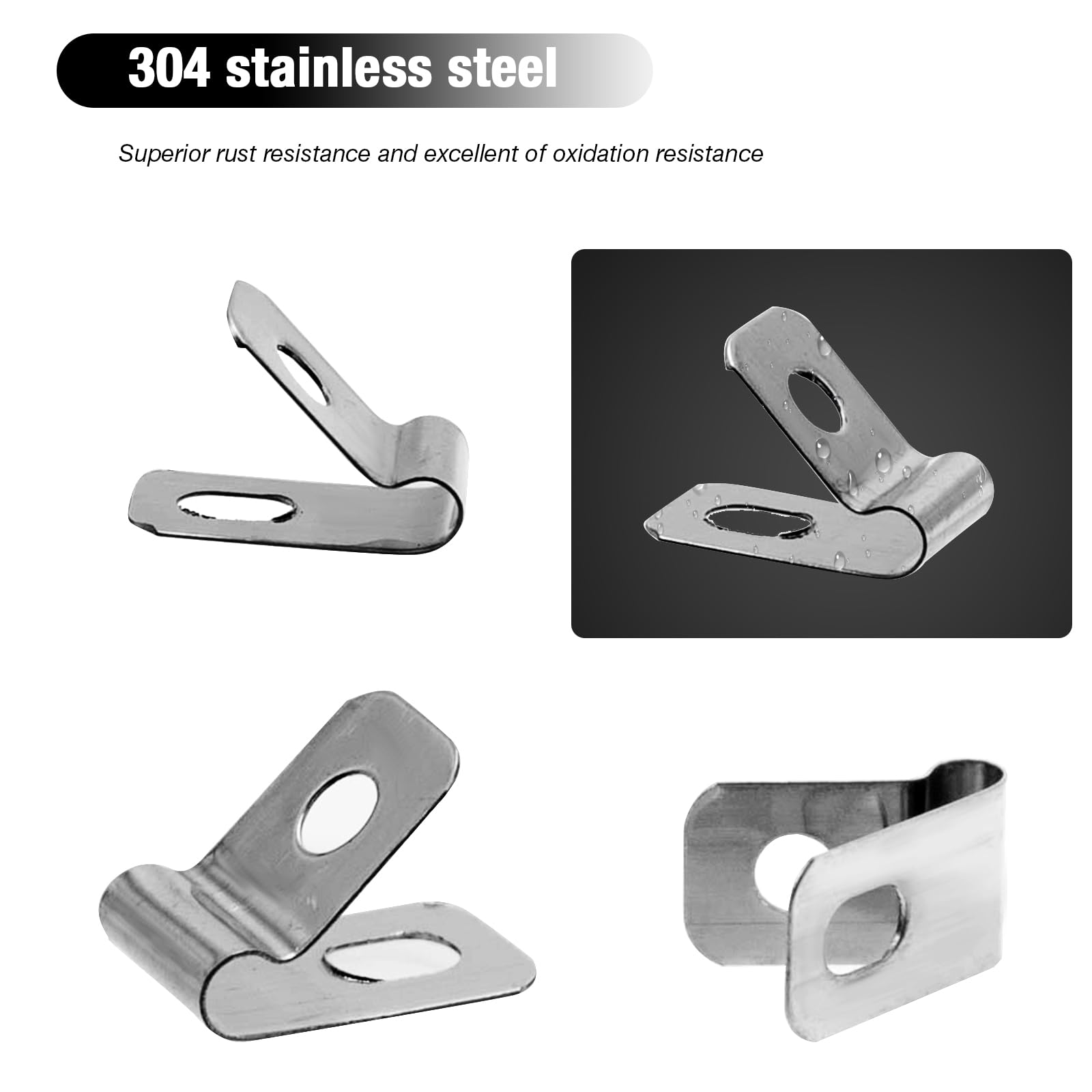 100Pcs Stainless Steel Wire Fence Clips with Screws - 3.2mm Diameter Heavy Duty Fencing Mounting Clips for 12-16 Gauge Wire - Secure Vinyl, Wood & Metal Fences - Perfect for Farm, Garden & Livestock Enclosures