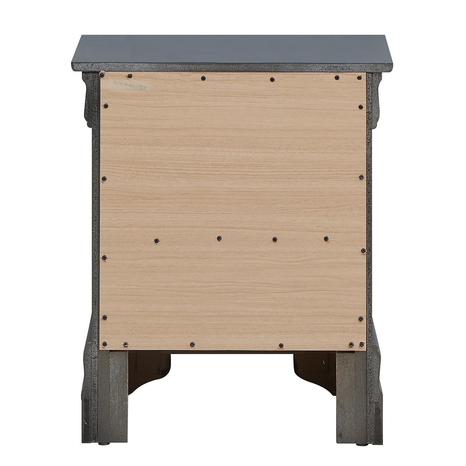 Glory Furniture Lorana 2-Drawer Wooden Nightstand - Charcoal Finish Bedside Table for Bedroom, Living Room & Office Storage
