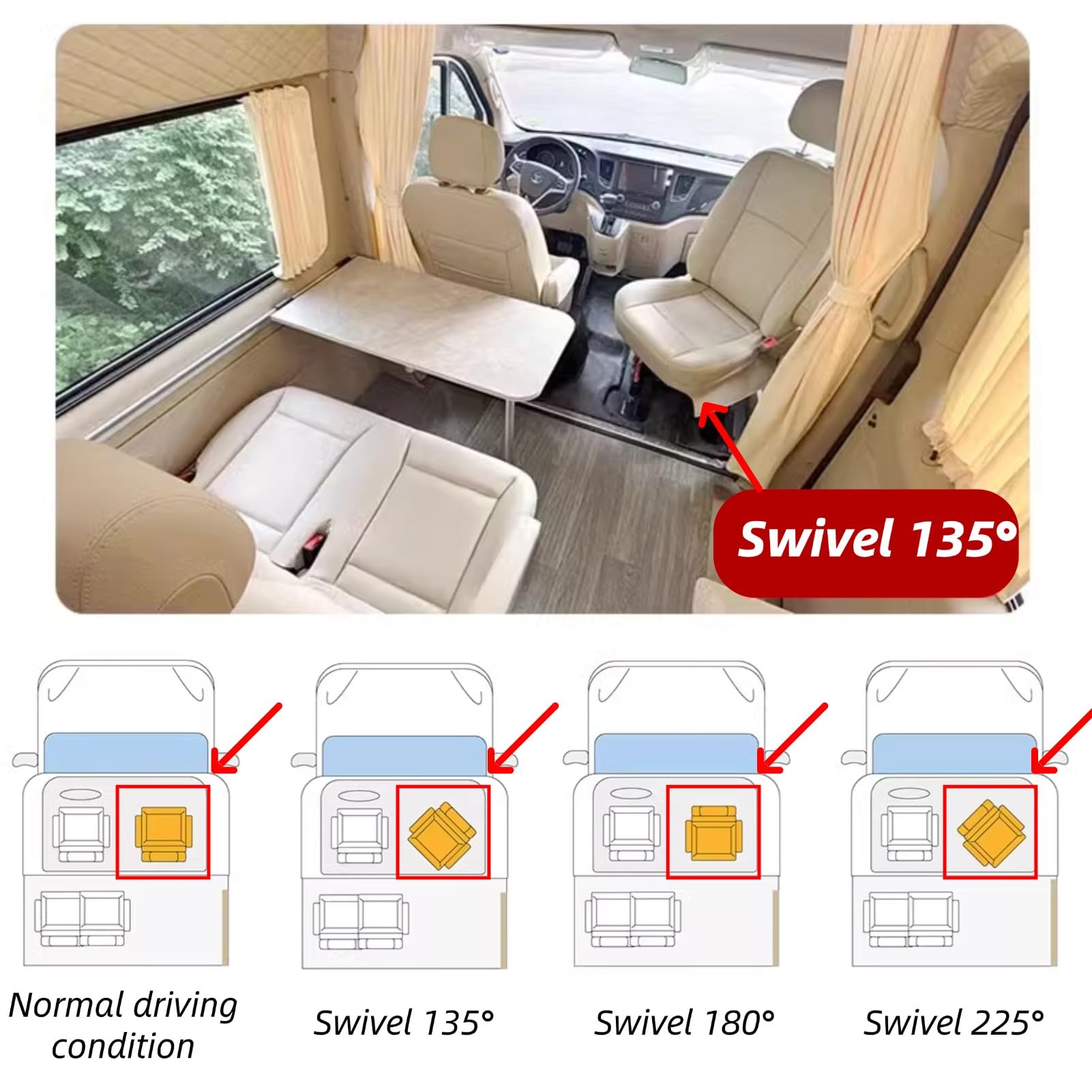 360° Swivel Car Seat Base - Heavy Duty Rotating Seat Swivel with Steel Plate for RV, Boat & Bus | Perfect for Comfortable Seating & Easy Entry/Exit in Vehicles