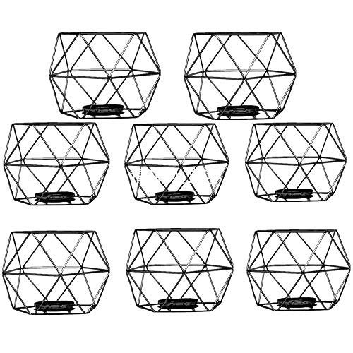 ZAILHWK 8-Piece Geometric Metal Candle Holder Set - Polished Tealight Candlesticks for Table Centerpieces, Wedding, Party & Event Decor | Perfect for Home, Dining Room & Holiday Decorations