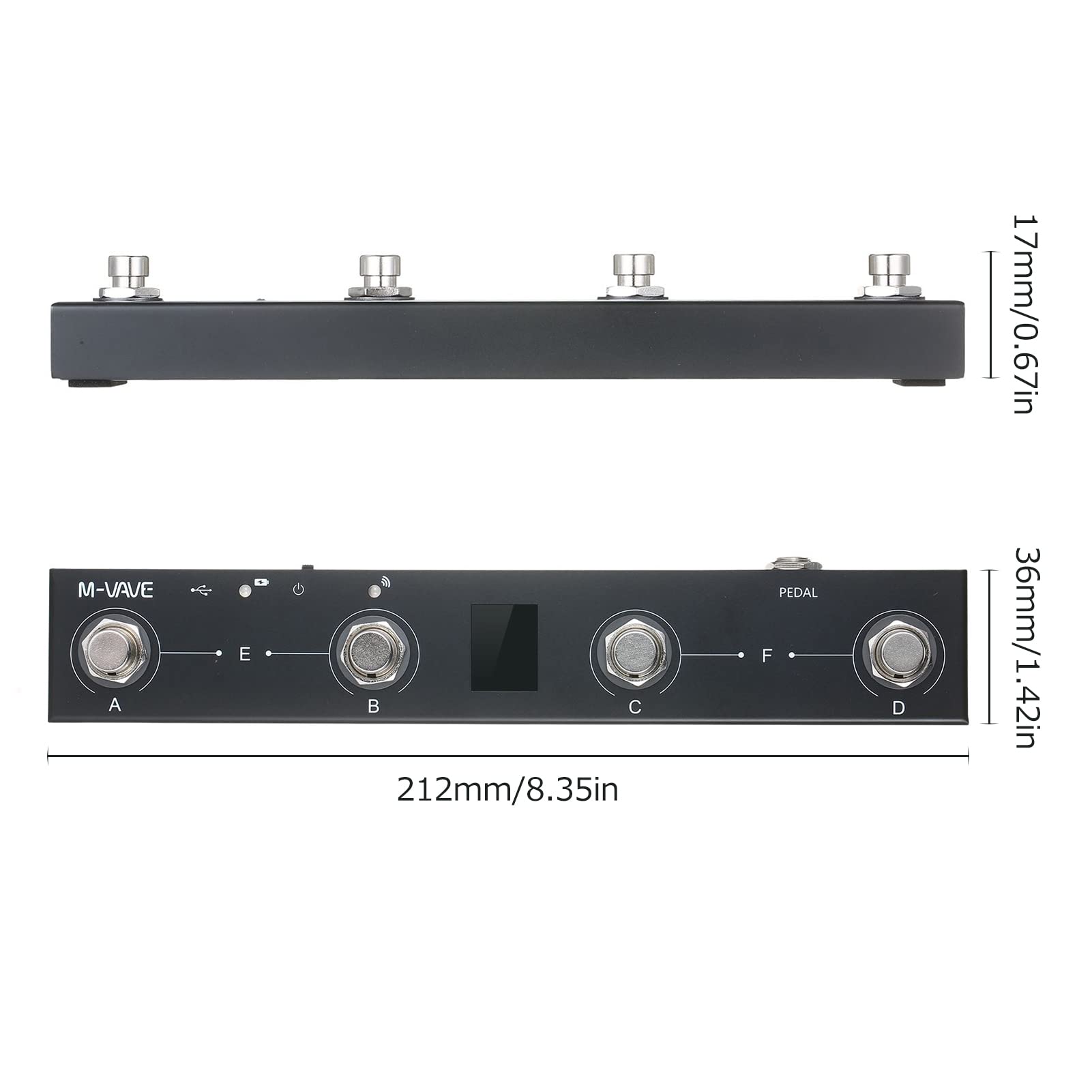 M-VAVE Chocolate BT Wireless MIDI Controller - Rechargeable 4-Button Portable MIDI Foot Pedal with APP Control for Guitar, Keyboard & Music Production | Perfect for Live Performances & Studio Recording