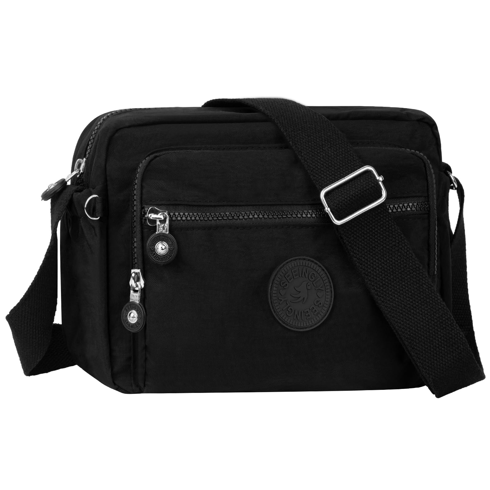 BKNOOU Women's Waterproof Nylon Crossbody Bag with Multiple Pockets - Lightweight Travel Shoulder Purse for Daily Use, Commuting & Outdoor Adventures