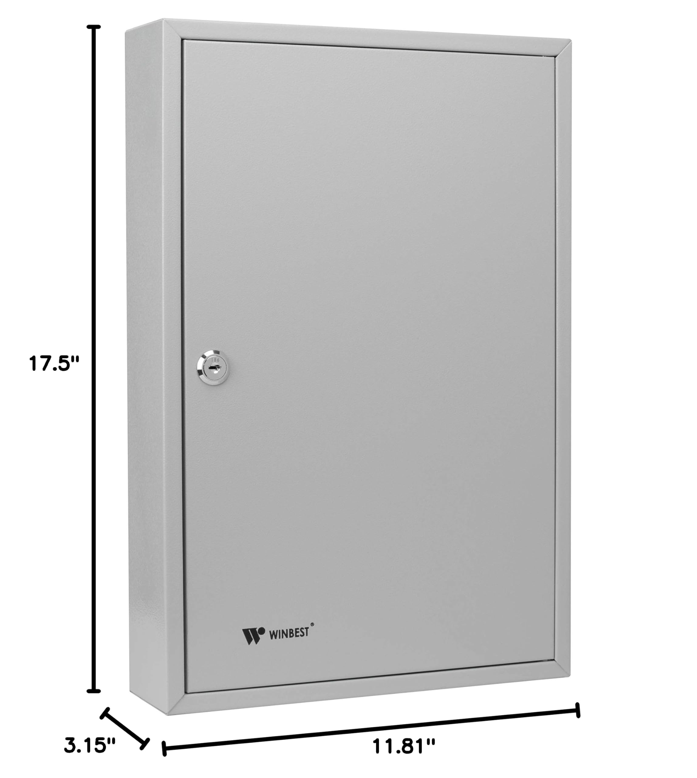 Heavy Duty Steel 120-Key Wall Mount Cabinet - Secure Key Storage Safe Box for Home, Office & Commercial Use