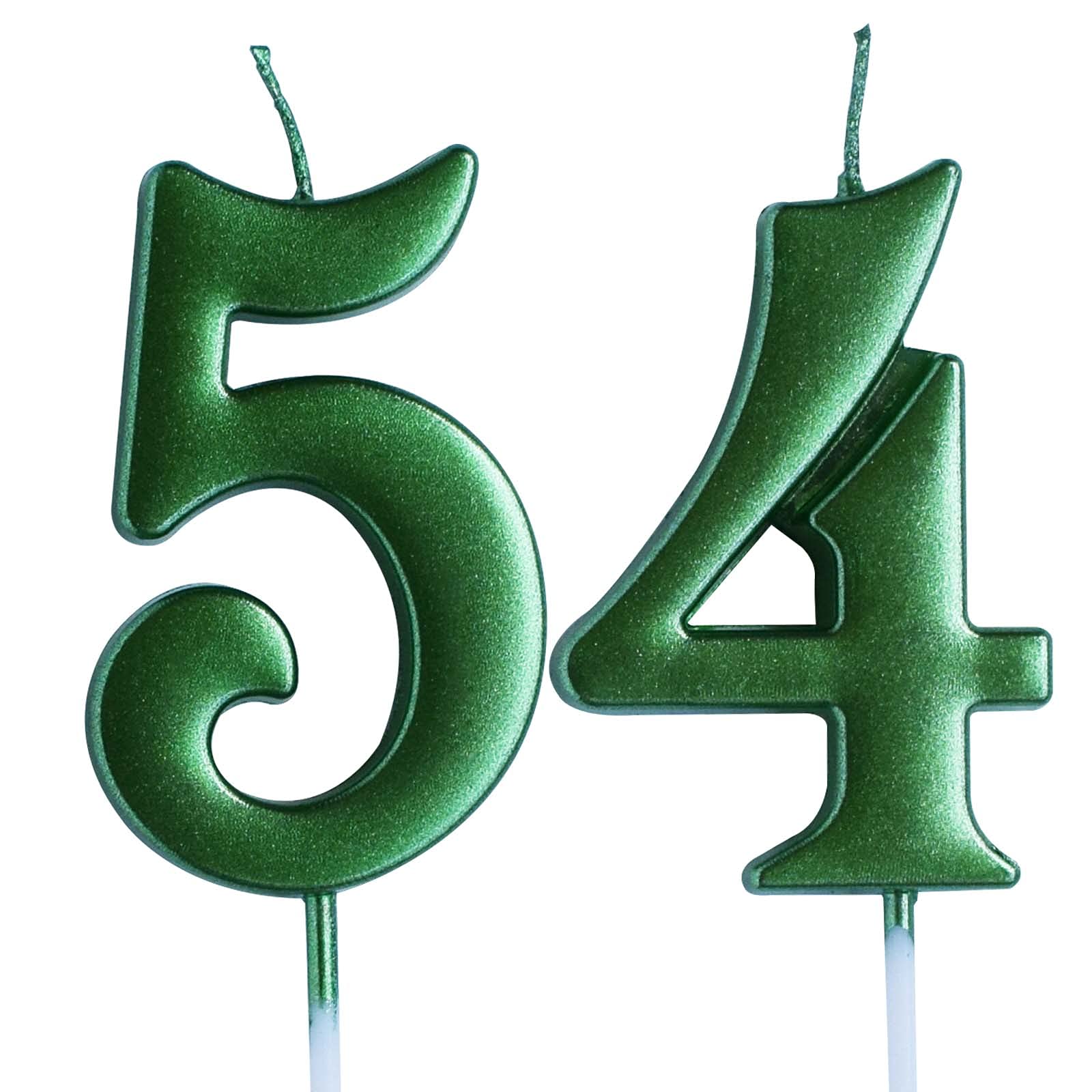 54th Birthday Candle - Green Number 54 Cake Topper for Women & Men | Birthday Party Decorations & Supplies | Perfect for Anniversary Celebrations, Retirement Parties & Milestone Cakes
