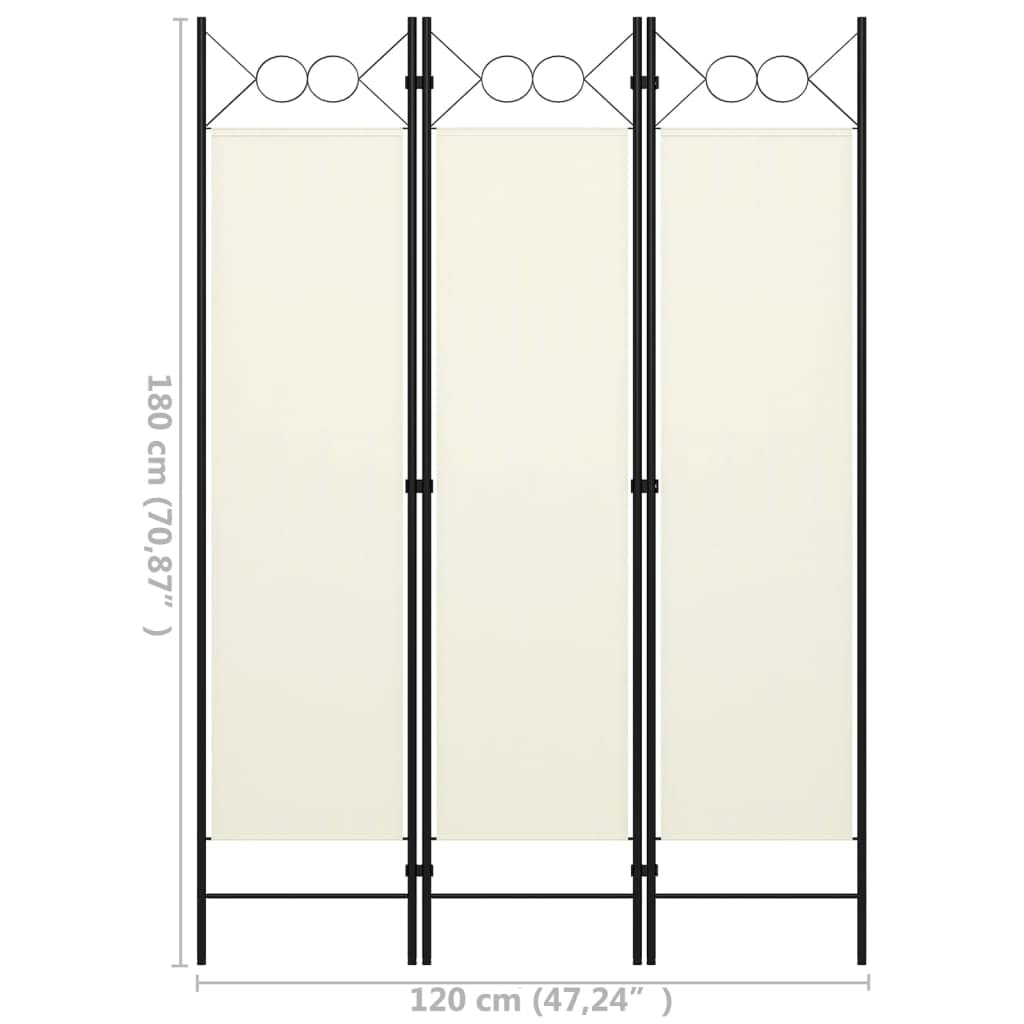 3-Panel Folding Room Divider Screen - 47.2