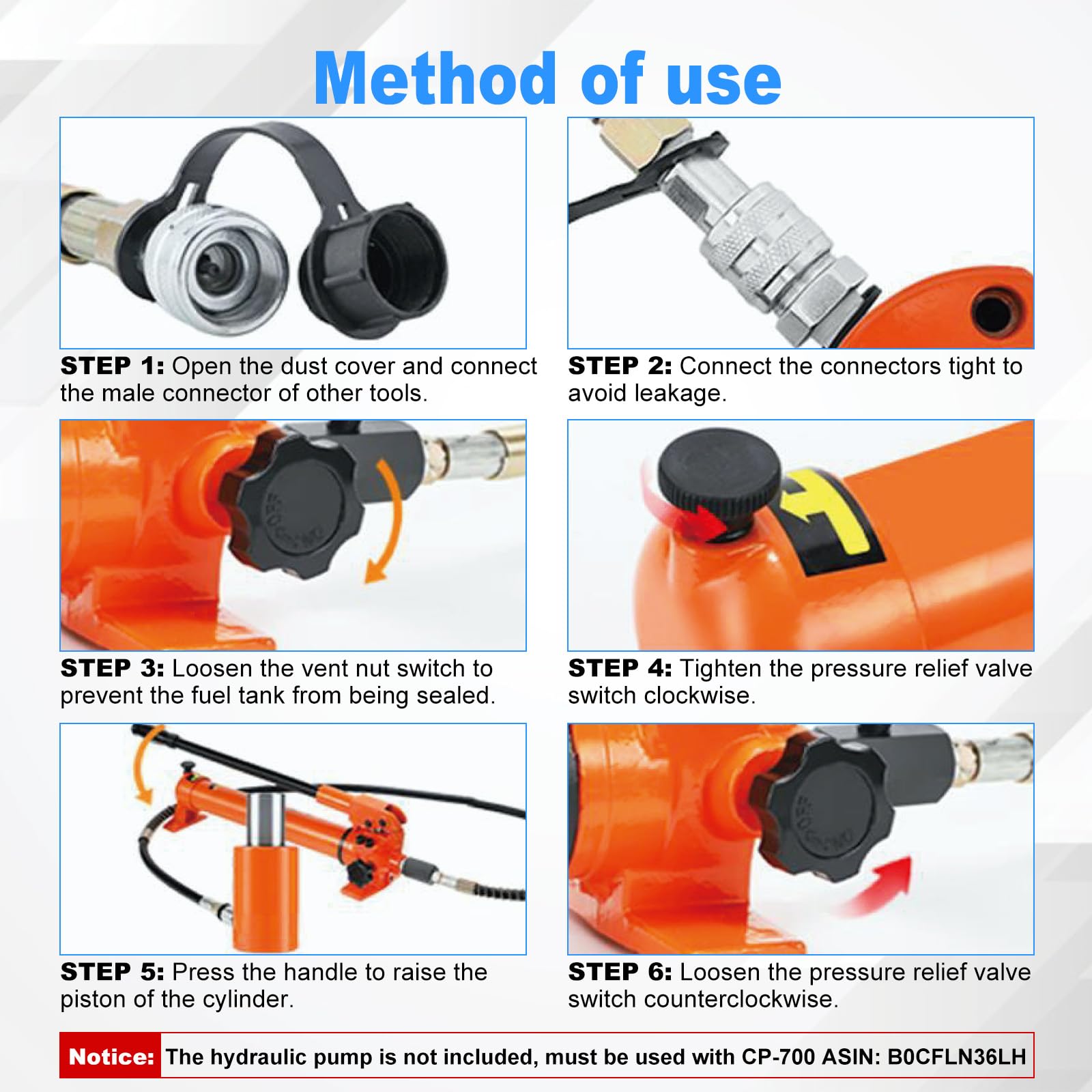 50T 6-Inch Hydraulic Cylinder Jack - 150mm Stroke Hydraulic Lifting Cylinder with 953CC Oil Capacity - Heavy Duty Hydraulic Ram for Power, Chemical, Steel, Bridge Construction, Shipbuilding & Machinery - Ideal for Industrial Lifting, Equipment Repair & Construction Projects