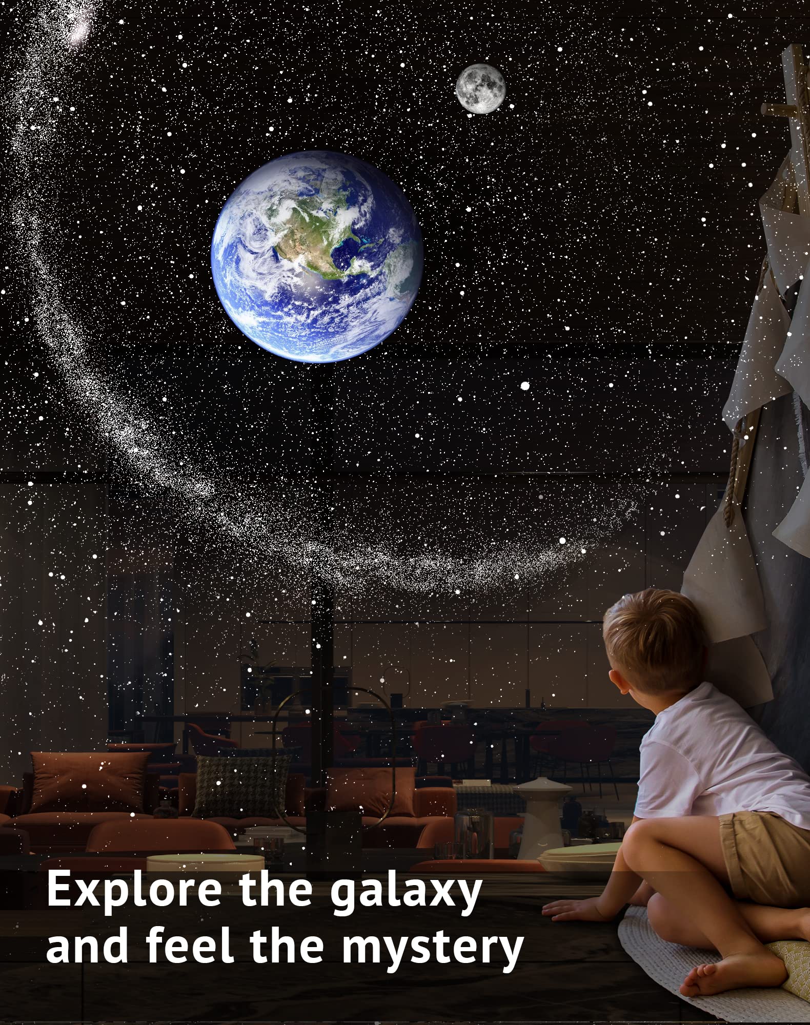 LaView Galaxy Star Projector for Kids - HD Home Planetarium with 130 ft² Projection Area, Auto-Off Timer & Remote Control - 4pc 6K Replaceable Discs for Bedroom Decor, Nursery Night Light, and Relaxation Therapy