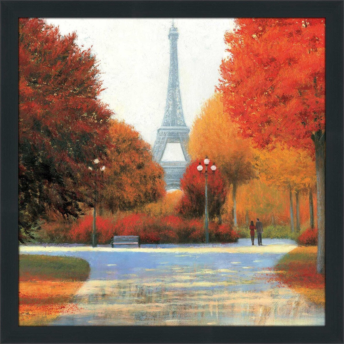 Autumn in Paris Couple Print Acrylic Wall Art - Romantic Home Decor for Living Room, Bedroom & Office