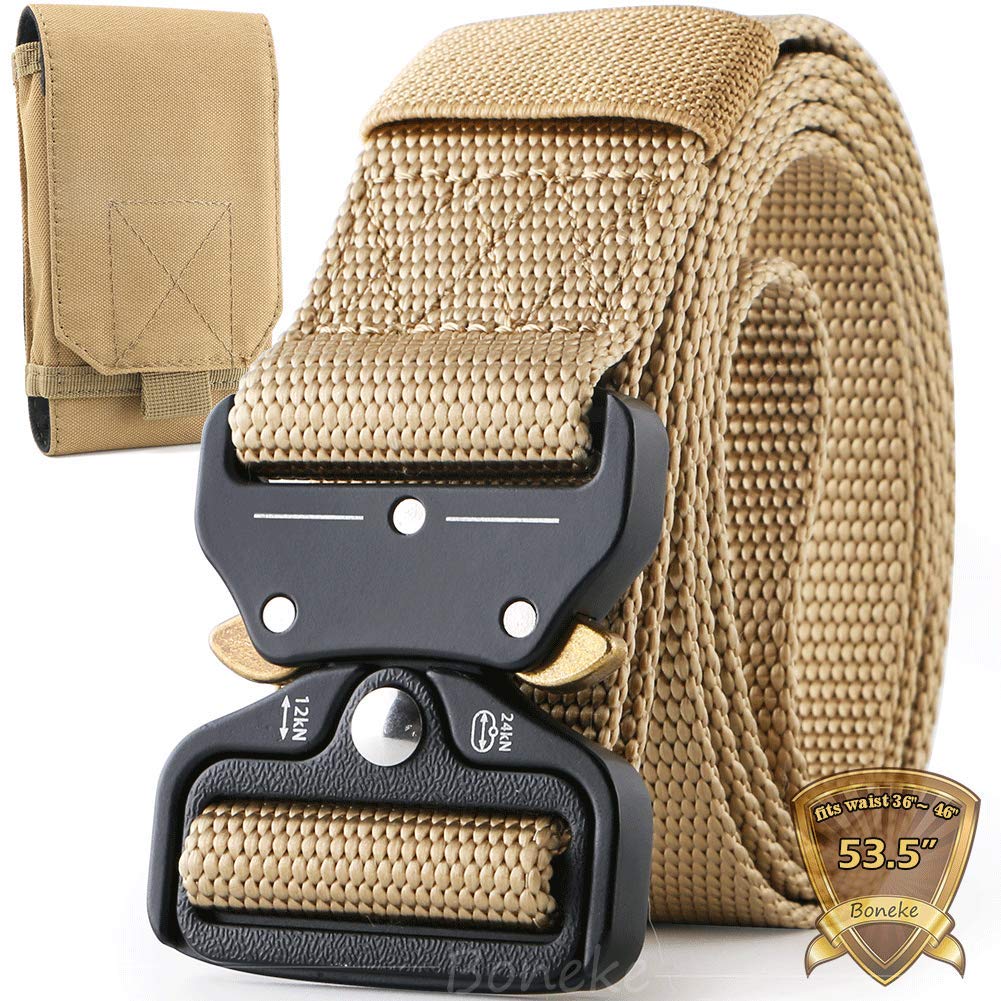 Tactical Belt for Men - Military Nylon Web Belt with Heavy Duty Quick Release Buckle - Police Duty Belt for Military Training & Outdoor Activities - Perfect for Hiking, Camping & Tactical Gear