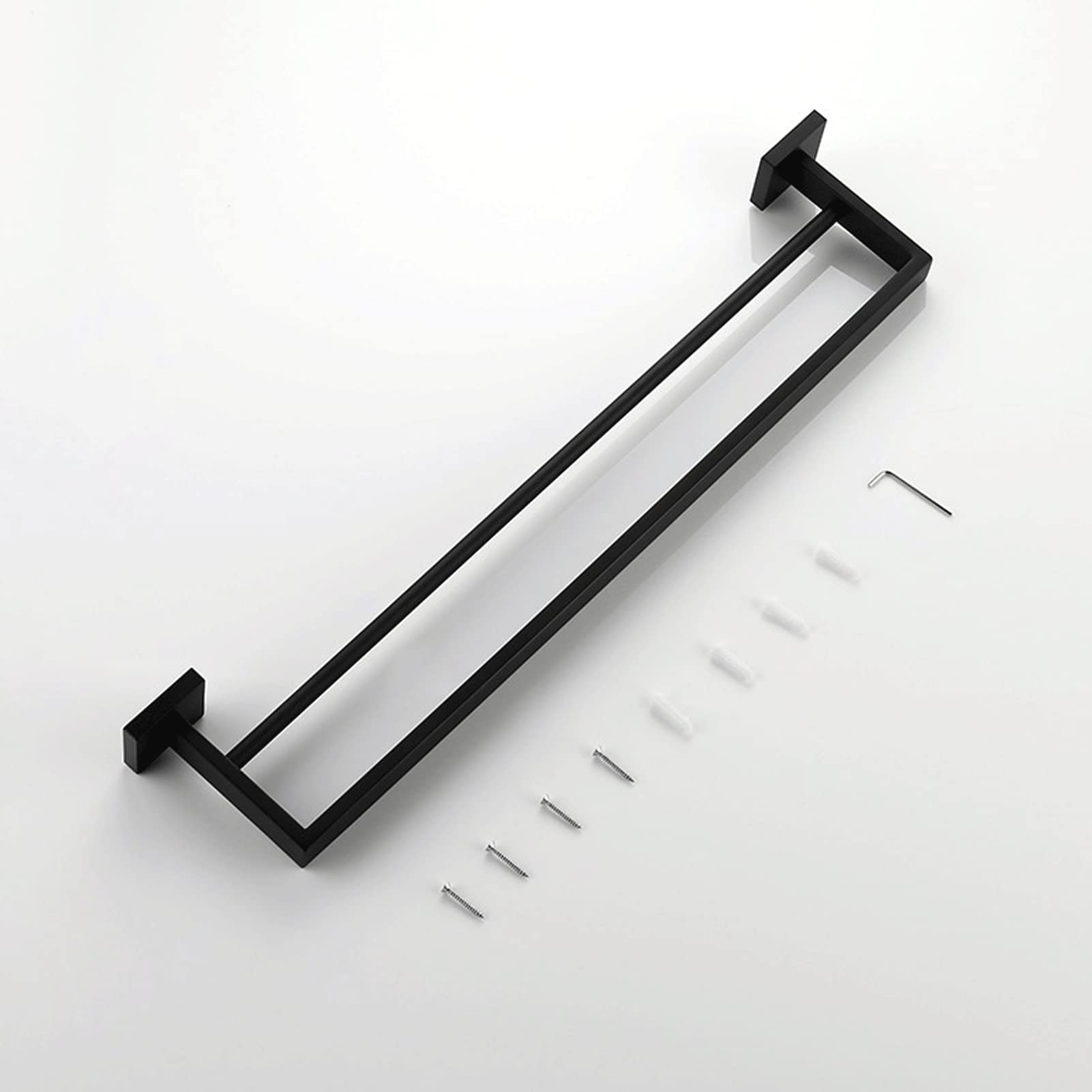 304 Stainless Steel Towel Rack - Rustproof Wall-Mounted Bathroom & Kitchen Towel Holder (Matte Black, 60cm) - Perfect for Bathrooms, Kitchens, Laundry Rooms & Dorm Organization