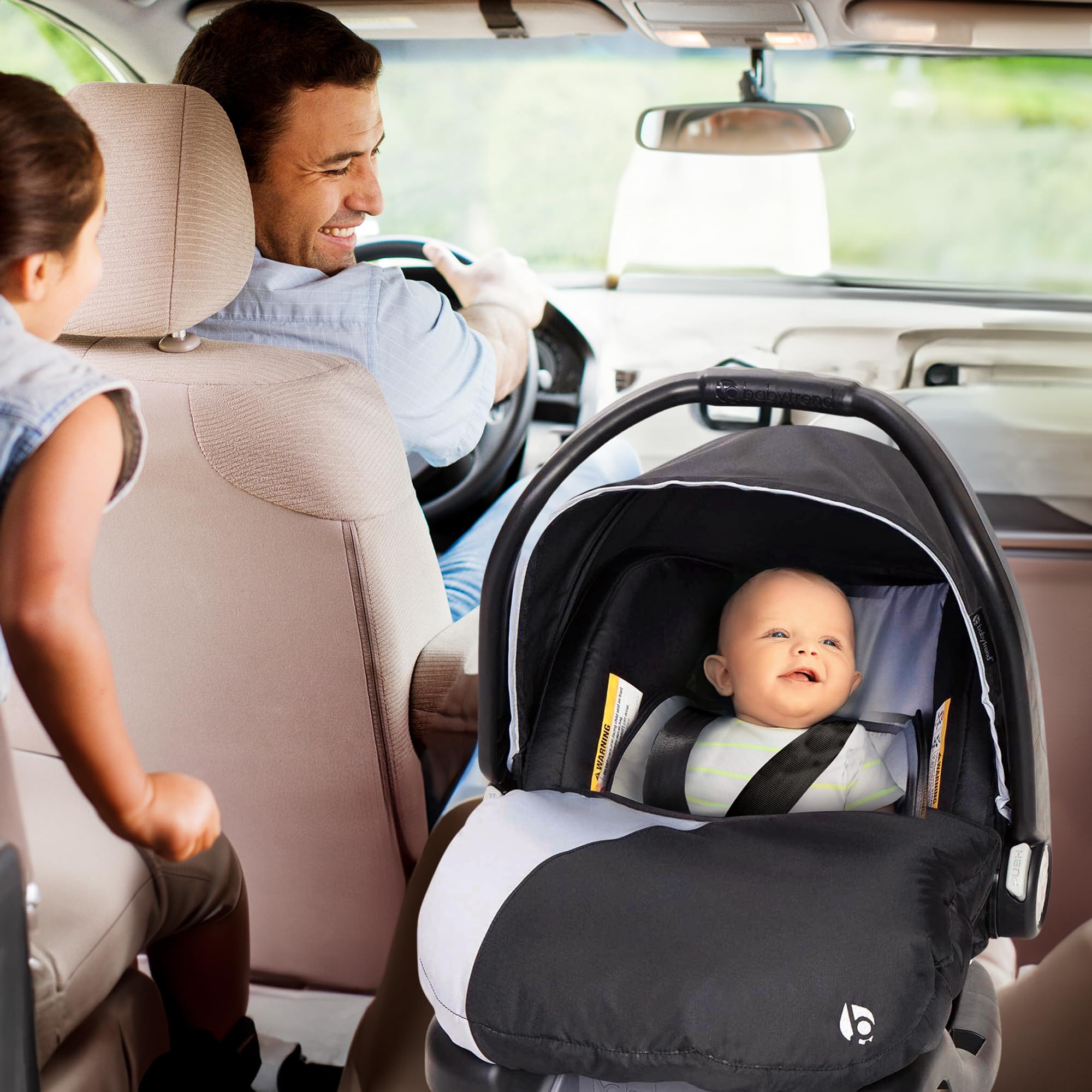 Baby Trend Ally Infant Car Seat Carrier Travel System - Safe & Comfortable for Babies Up to 35 lbs with 5-Point Harness & Cozy Cover - Perfect for Newborns, Travel, and Everyday Use (Stormy)