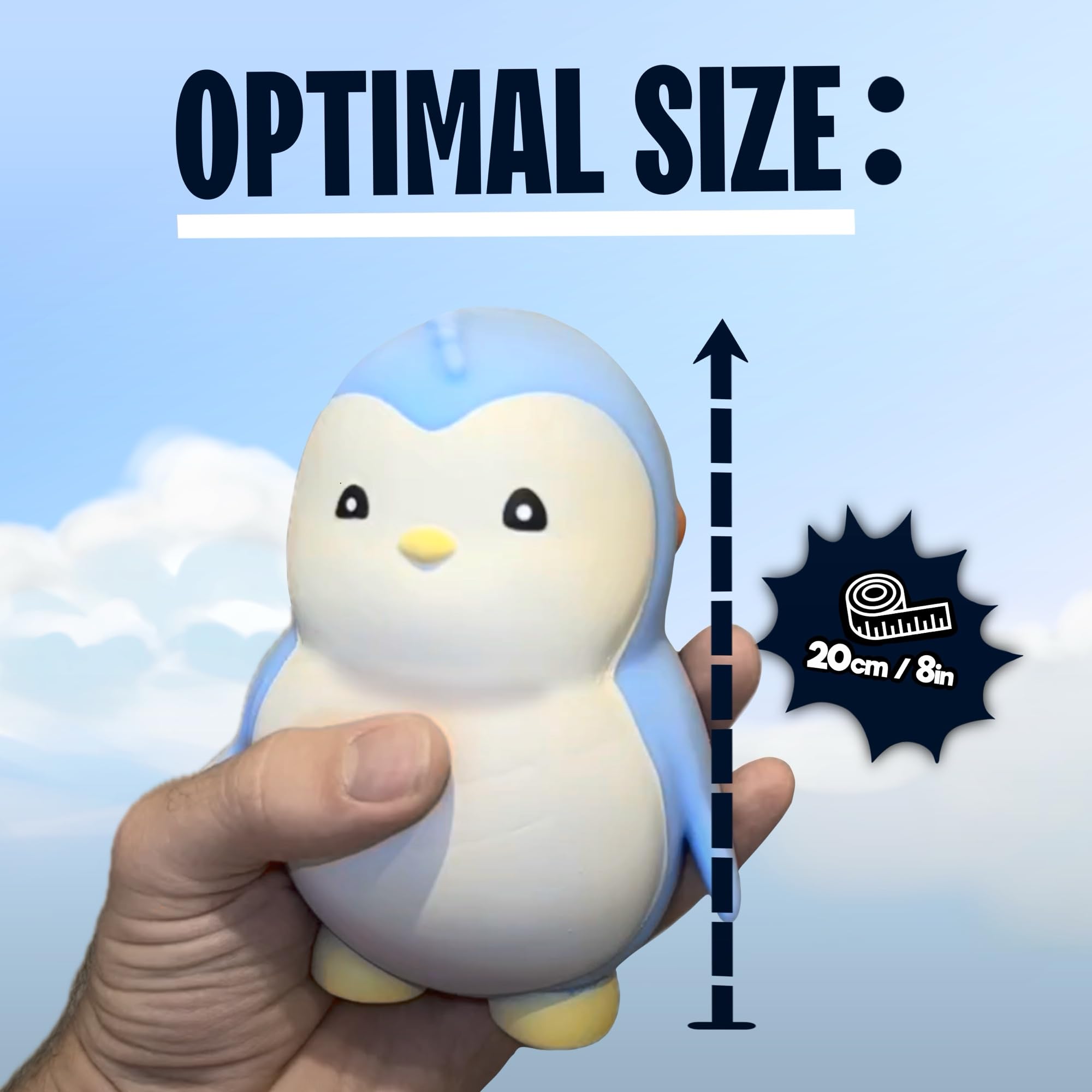 Original Blue Penguin Squishy Fidget Toy for Kids - Stress Relief & Playtime Fun