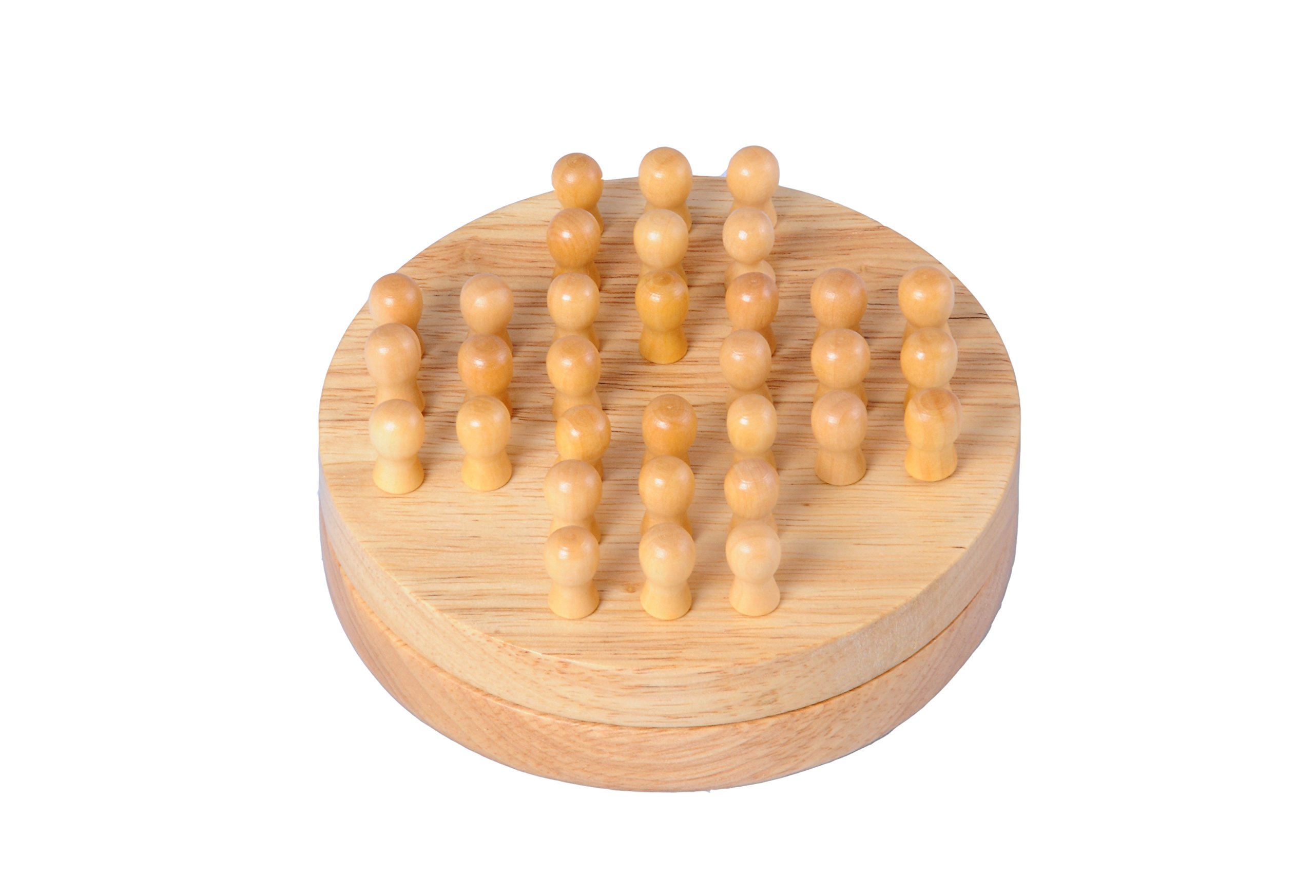 Engelhart 200117 Wooden Round Solitaire Game - 12 cm - Board Game & Logic Puzzle - Perfect for Travel, Gifts, and Family Fun - Ages 6+
