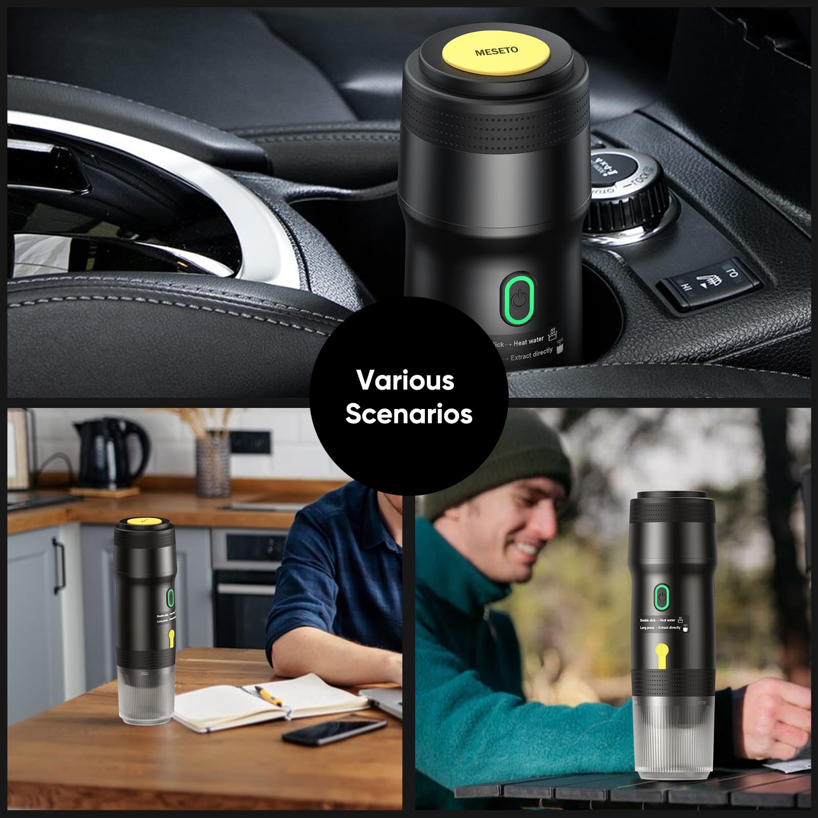 Portable Electric Espresso Machine - USB Rechargeable Travel Coffee Maker for Camping, Hiking, RV & Home Use | Compatible with Nespresso Capsules & Ground Coffee | Perfect for Road Trips, Office & Outdoor Adventures