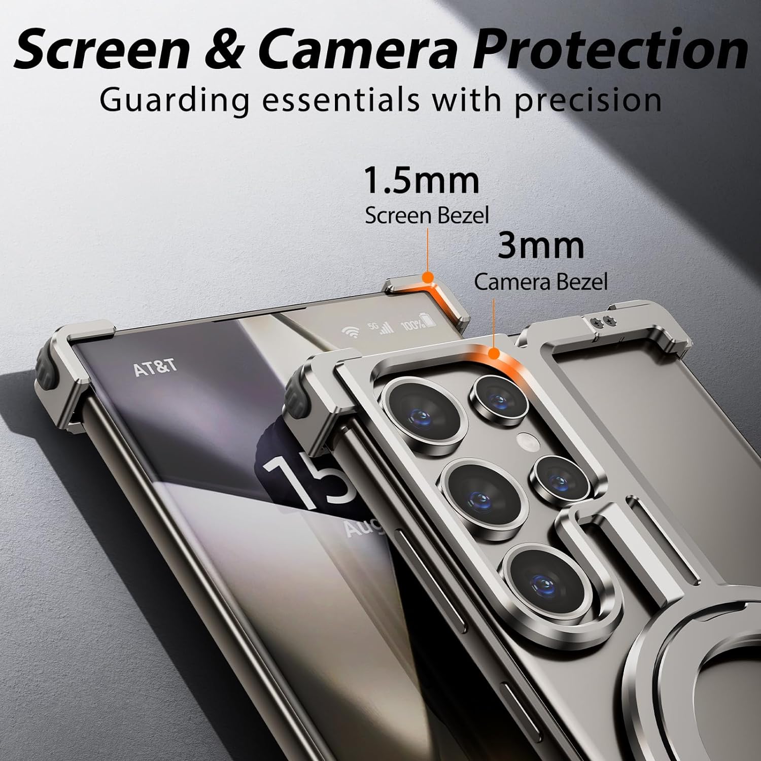 Samsung Galaxy S24 Ultra Case - Premium Metal Frameless Slim Protective Cover | Shockproof & Scratch Resistant | Perfect for Work, Travel & Everyday Use