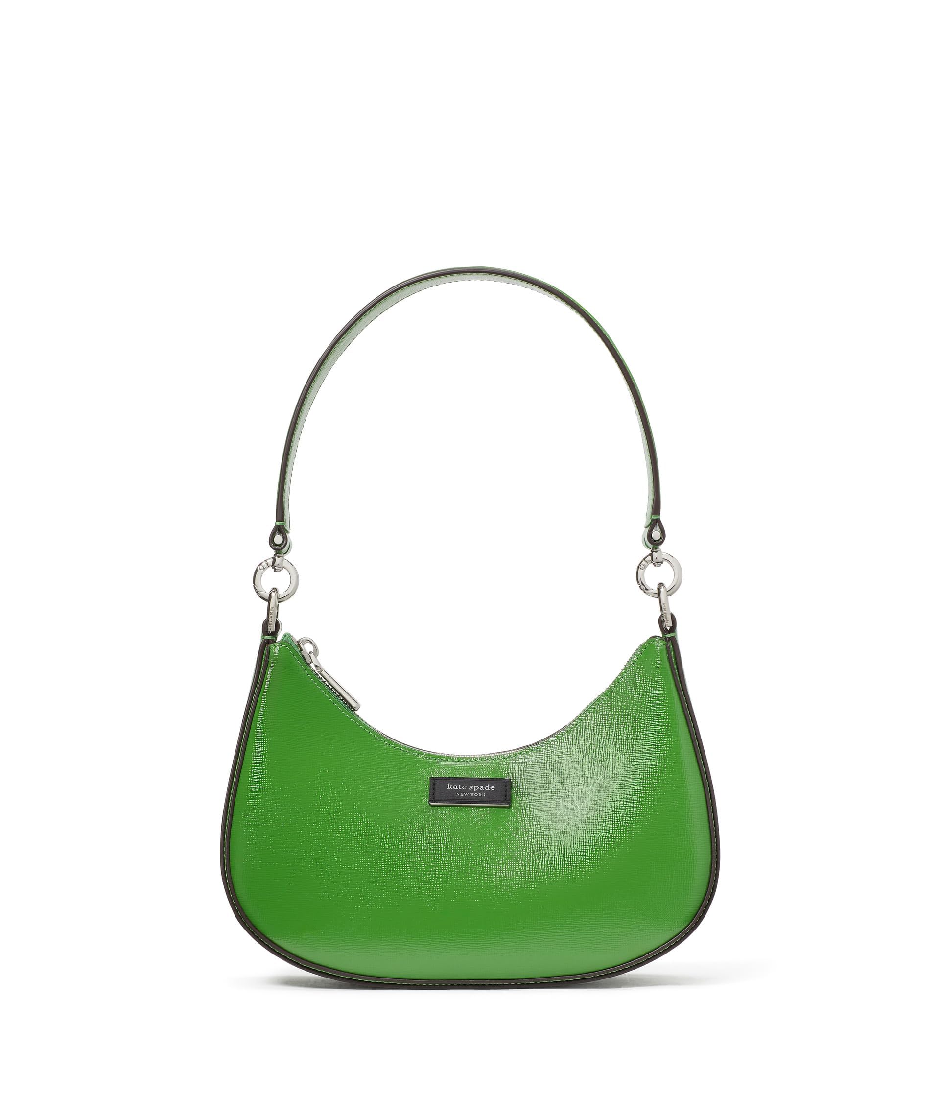 Kate Spade New York Sam Icon Shiny Saffiano Leather Small Convertible Crossbody Bag - Stylish Everyday Purse for Women, Perfect for Work, Shopping & Travel