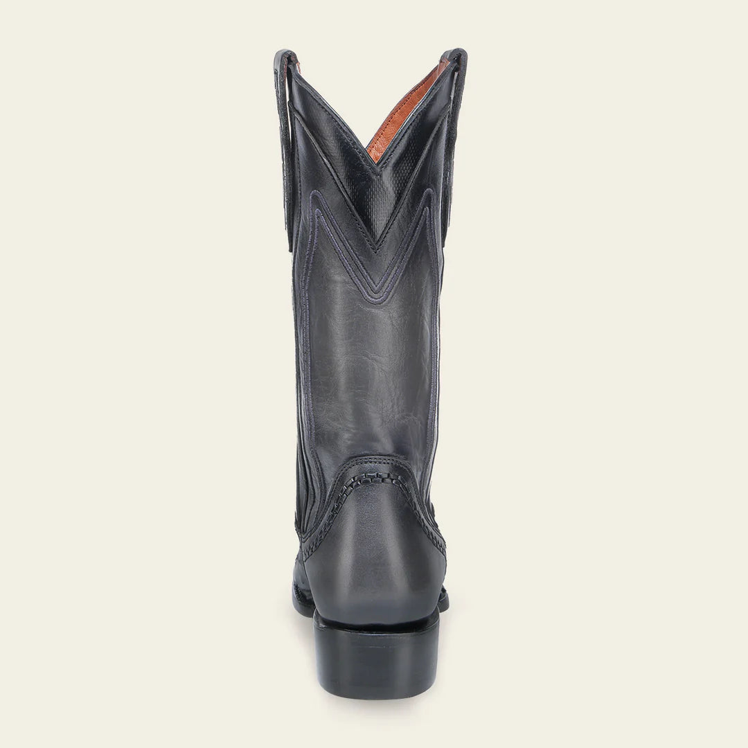 Premium Men's Cowboy Boots - Genuine Ostrich Leather in Cuadra Blue - Western Dress Boots for Rodeo, Country Dancing & Casual Wear