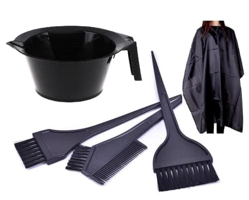 APOEM Hair Dye Mixing Bowl with Brush & Apron - 5-Piece Hair Coloring Kit for Salon & Home Use - 100ml ABS Plastic Bowl for Hair Bleach, Facial Cream & Color Mixing - Perfect for DIY Hair Coloring & Professional Styling