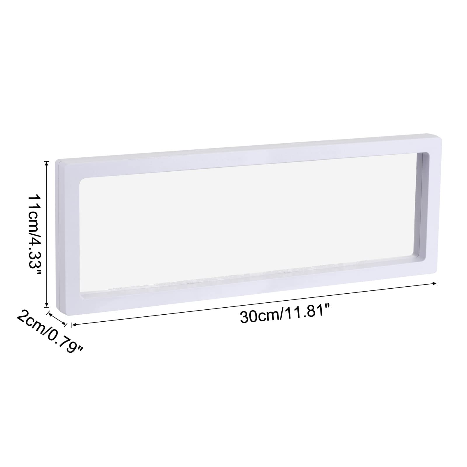 3D Floating Jewelry Display Stand - 11.81 x 4.33 x 0.79 Inch White Acrylic Frame Holder for Rings, Necklaces, Bracelets & Earrings (Pack of 2) - Perfect for Boutique Showcase, Wedding Gift Presentation & Retail Store Displays