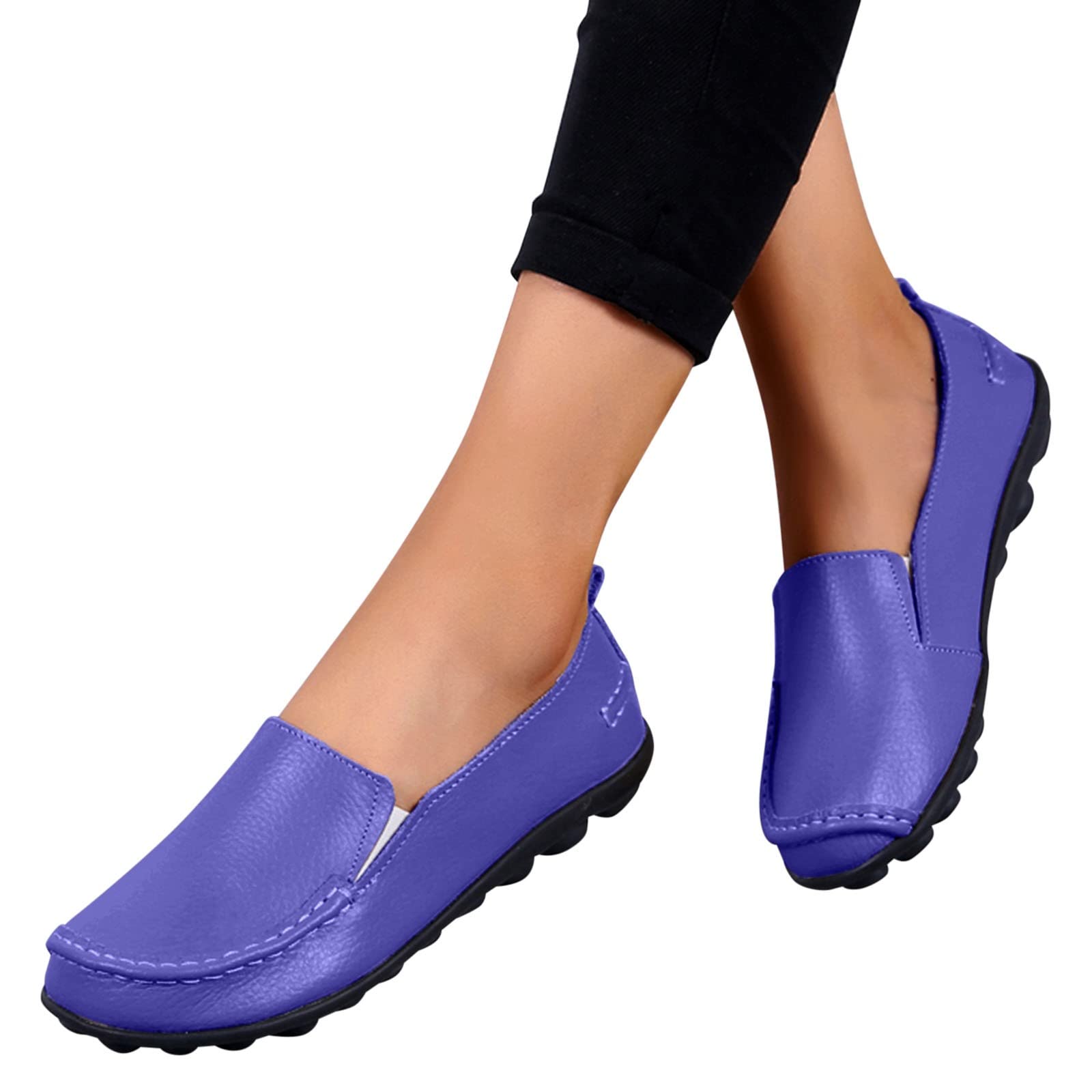 Aniywn Women's Slip-On Penny Loafers - Comfortable Round Toe Flat Moccasins for Casual, Work & Office Wear - Soft Low Heel Shoes for Everyday Comfort | Perfect for Business Casual, Commuting & Professional Settings
