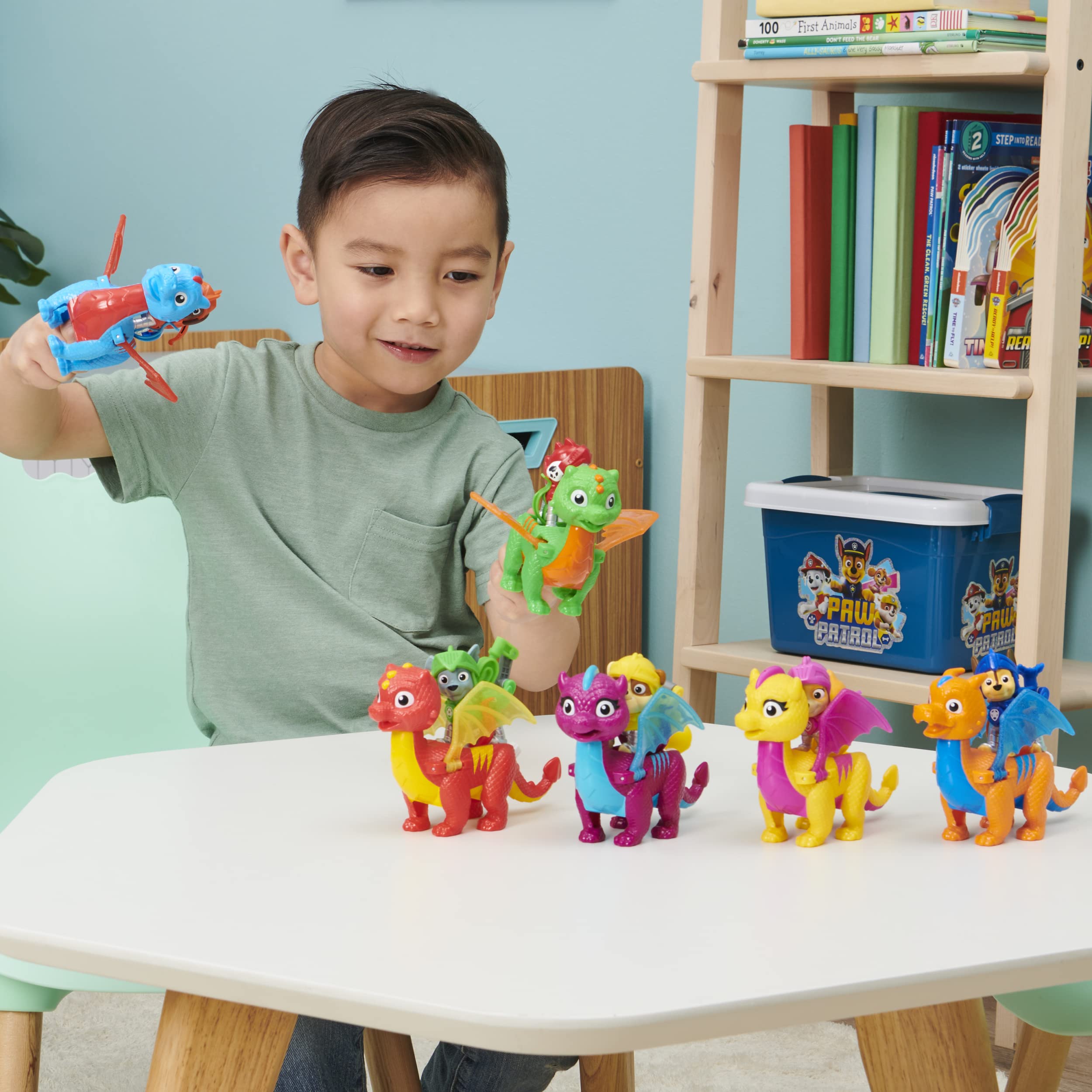PAW Patrol Rescue Knights Rocky & Dragon Flame Action Figures Set of 2 | Spin Master 6063596 | Kids Toy for Pretend Play & Adventure Storytelling