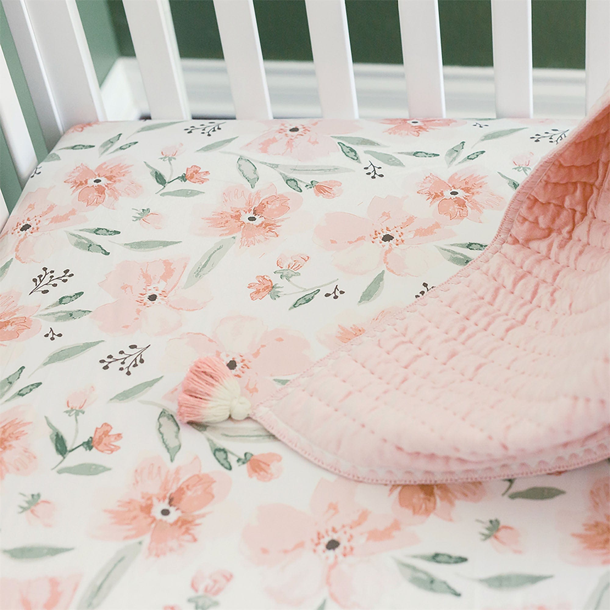 Organic Cotton Baby Crib Sheet - Soft Fitted Crib Mattress Cover for Parker Crib (White, 28