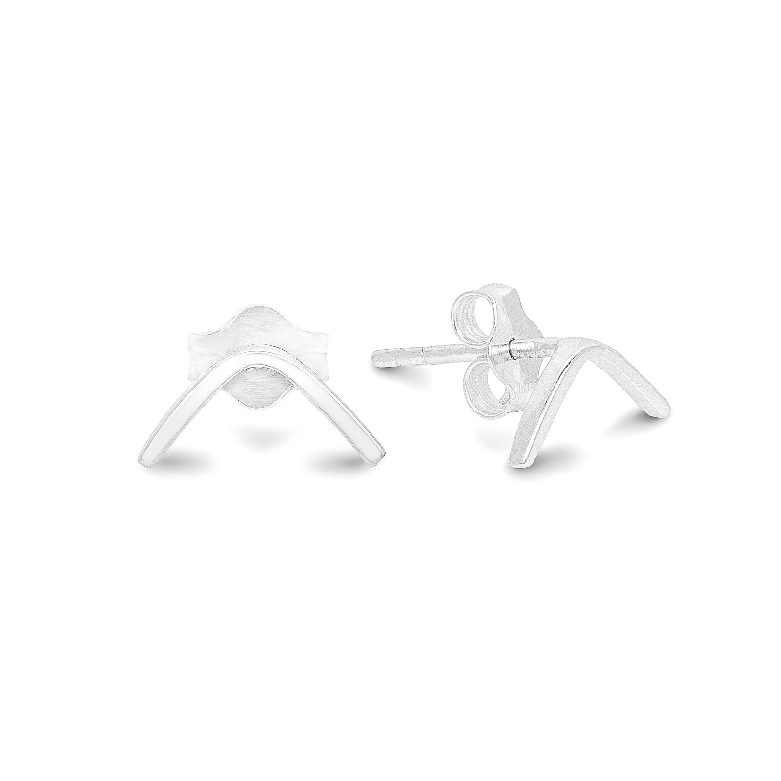 Chevron Triangle V Stud Earrings - 925 Sterling Silver Hypoallergenic Jewelry for Women | Perfect for Everyday Wear, Parties & Gifts