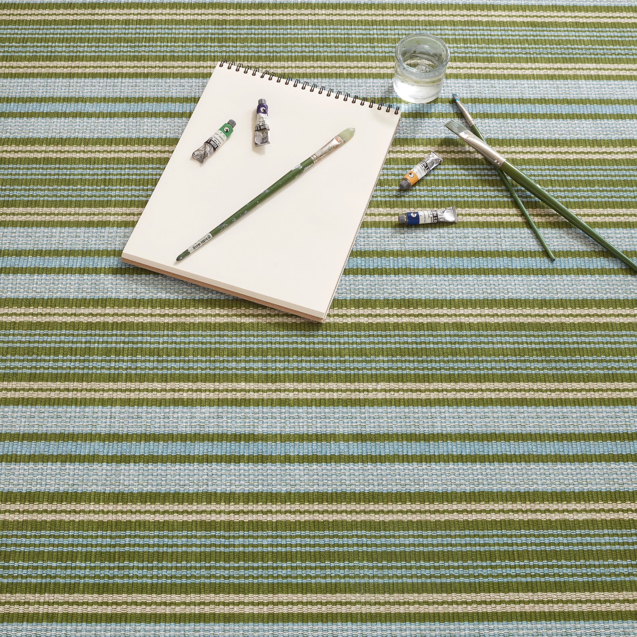 Caravan Stripe Machine Washable Rug - Soft & Durable Indoor/Outdoor Area Rug for Living Room, Bedroom, Patio - Easy to Clean & Maintain