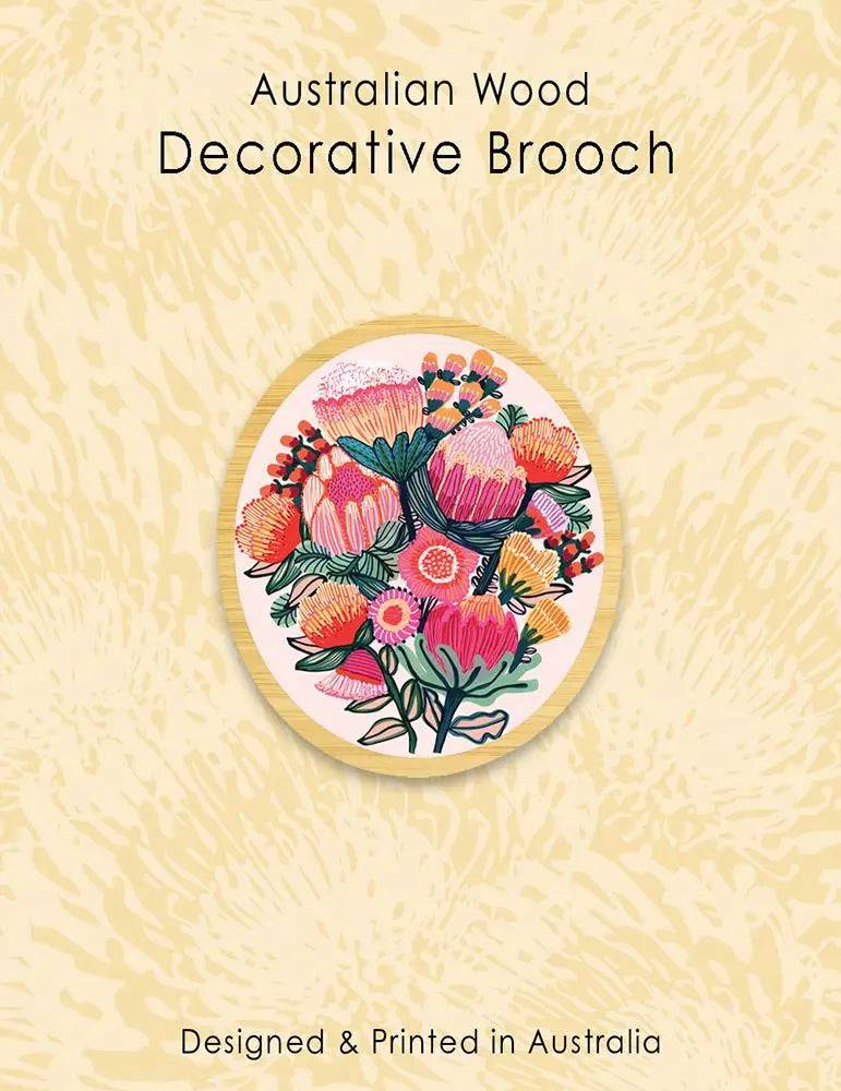 Handmade Oz Wooden Brooch - Floral Pin for Women - Perfect for Weddings, Parties & Everyday Wear - Unique Boutique Accessory