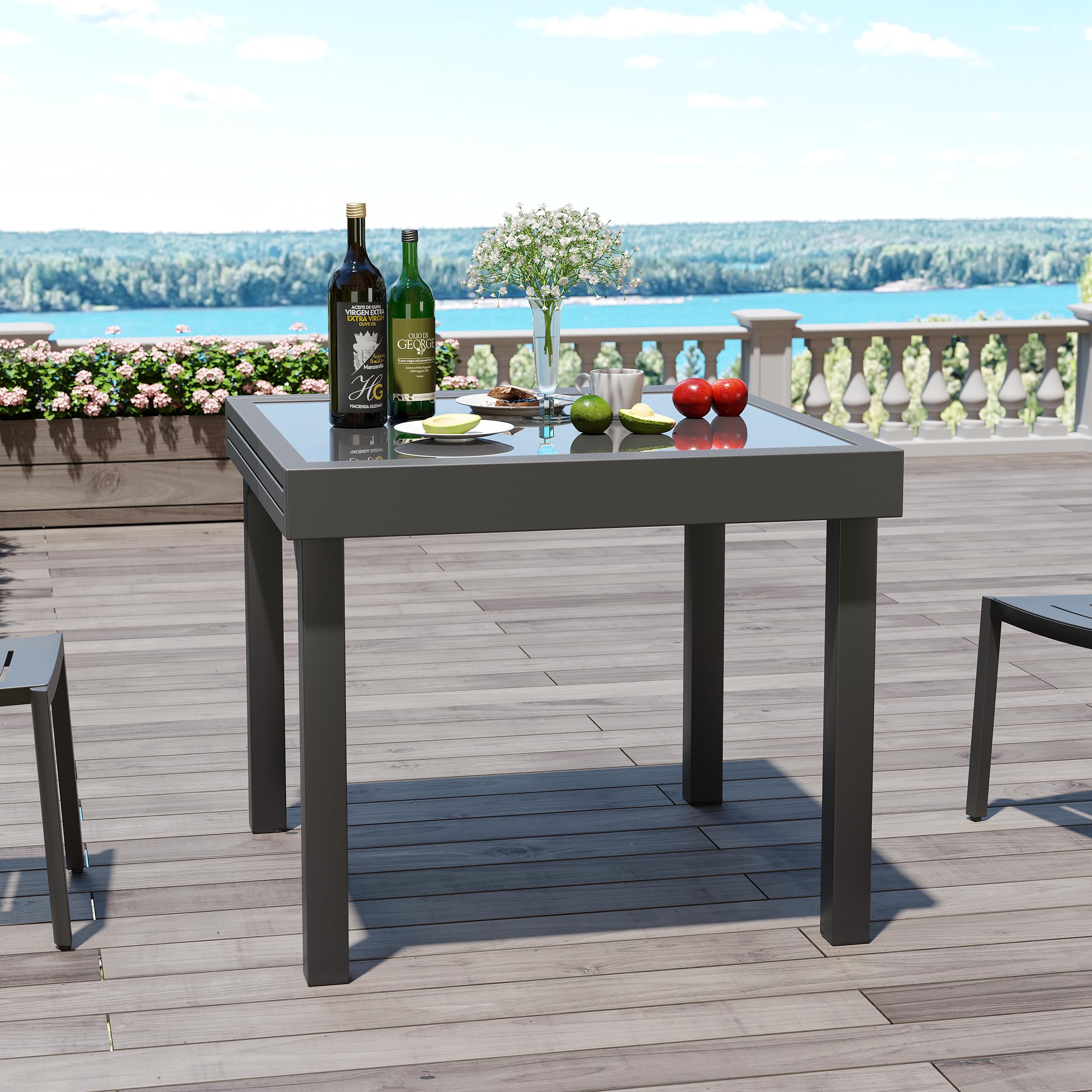 Expandable Aluminum Outdoor Dining Table 35