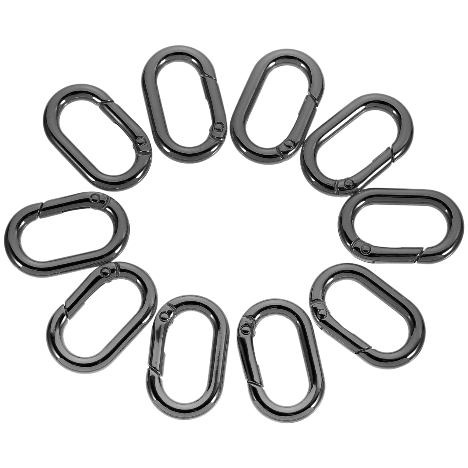 10pcs Luggage Spring Ring Buckle - Small Carabiner Clips for Bags, Keys & Outdoor Gear - Durable Spring Snap Connectors for Handbags, Backpacks & Climbing Equipment - Replacement Buckles for Travel & Hiking Accessories